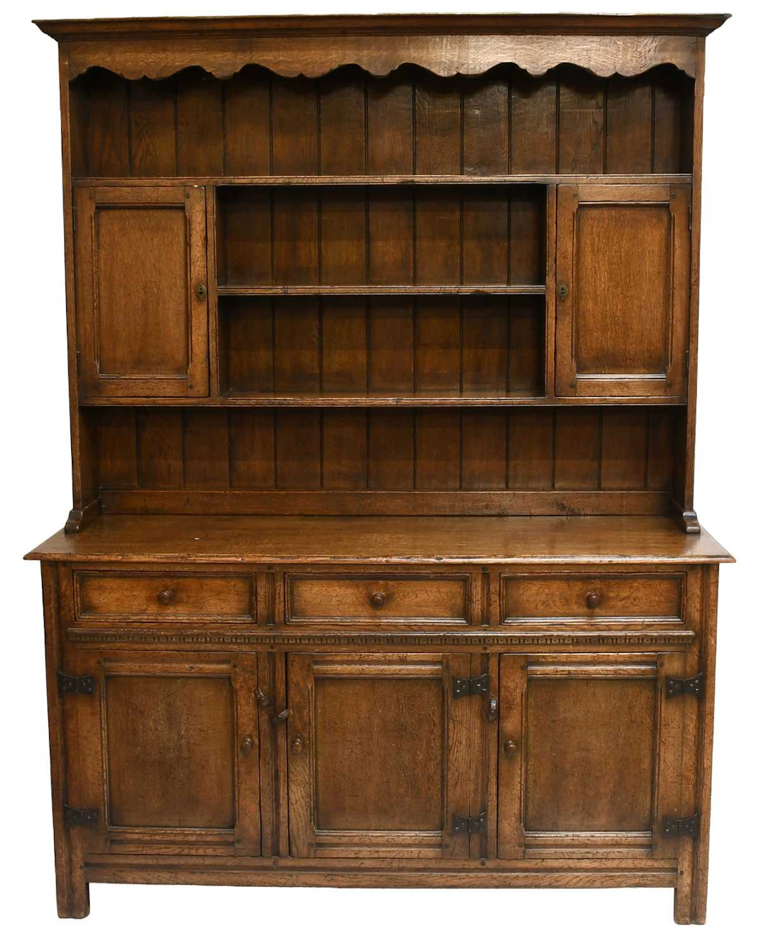 An Oak Dresser and Rack, in 18th Century Style