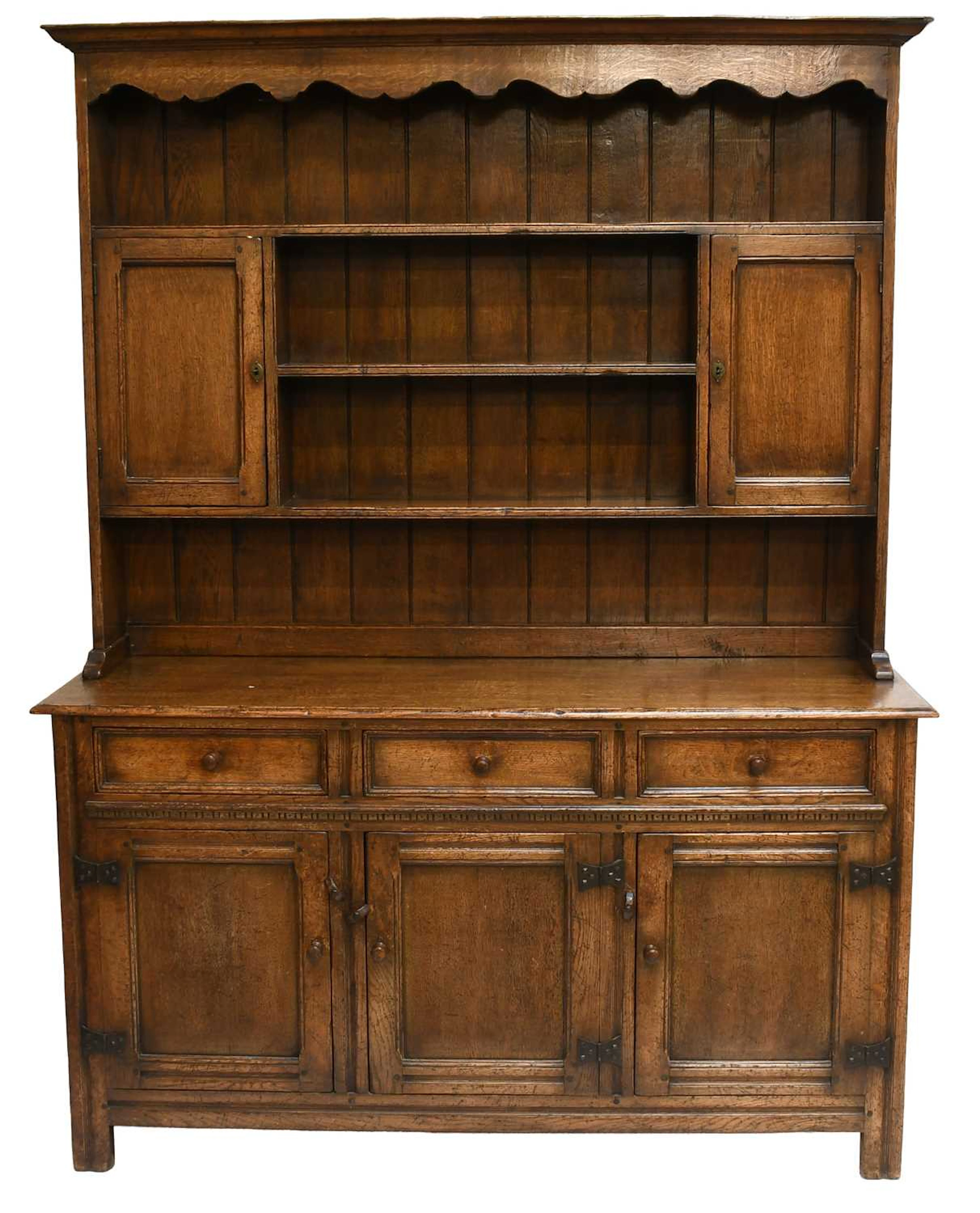 An Oak Dresser and Rack, in 18th Century Style