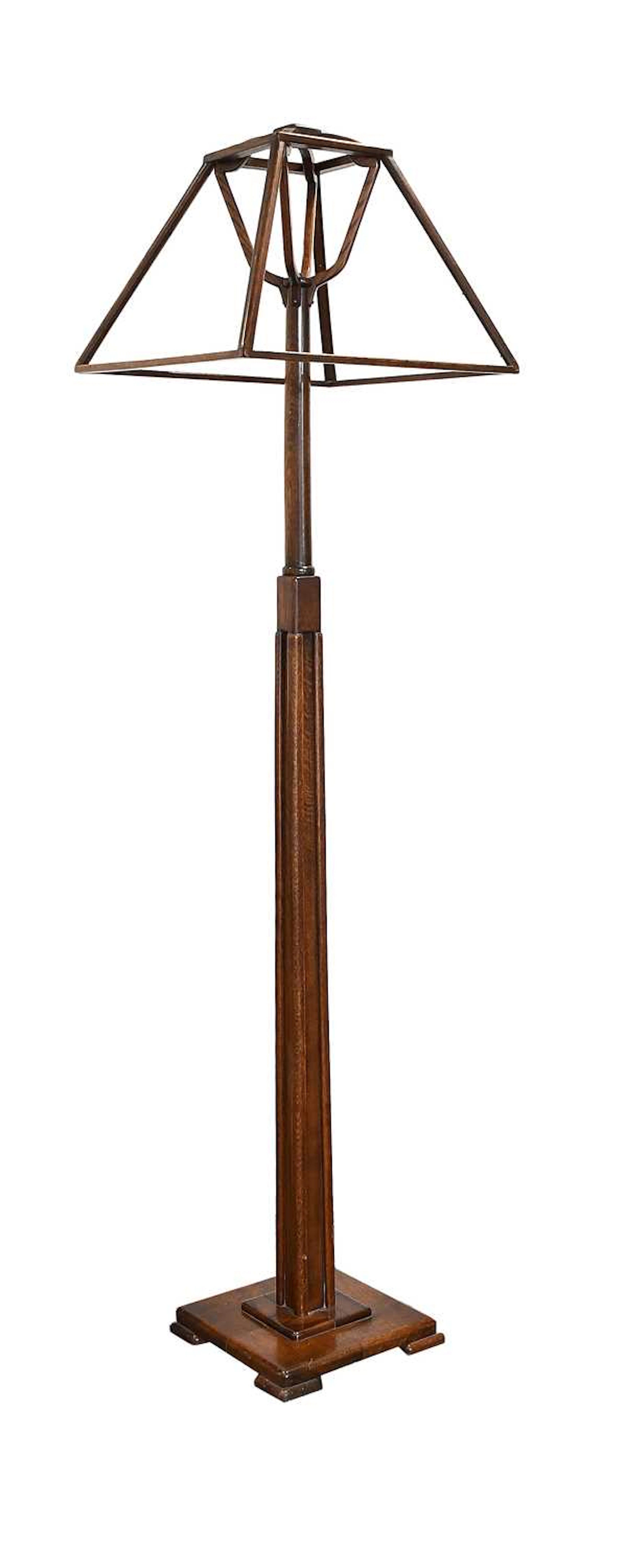 An Art Deco Oak Standard Lamp