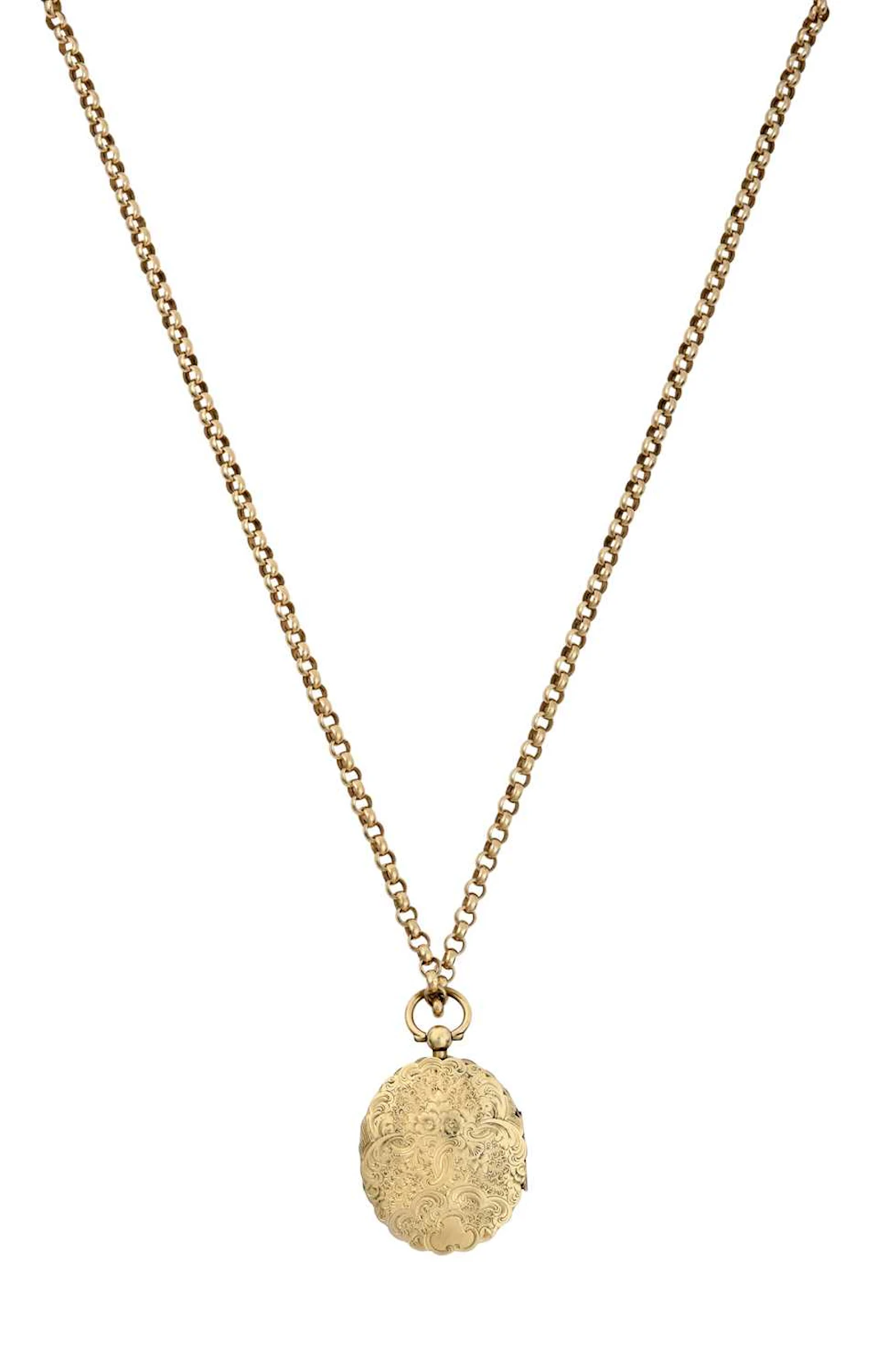 A Double Hinged Locket Pendant on a Chain