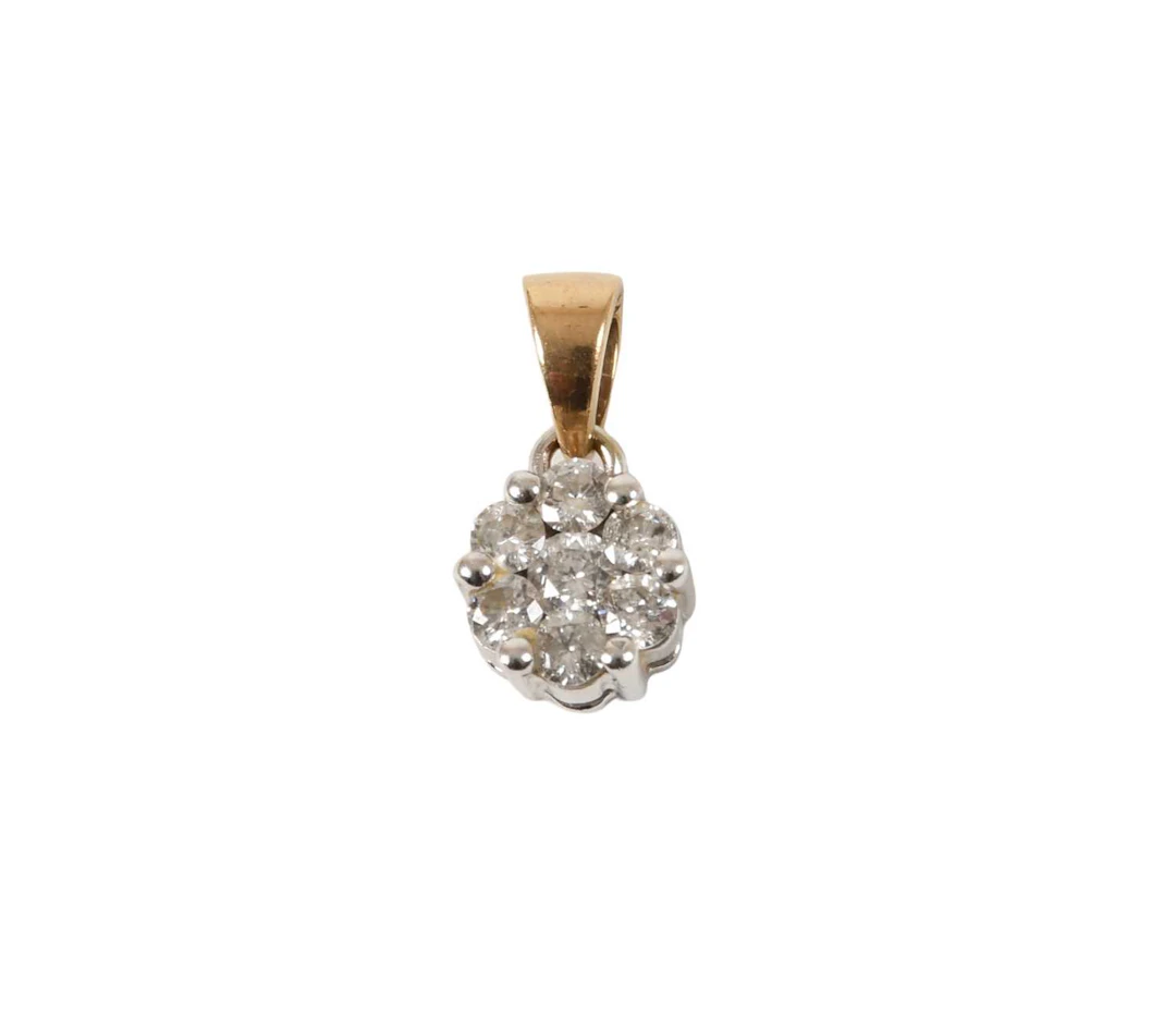 A 9 Carat Gold Diamond Cluster Pendant