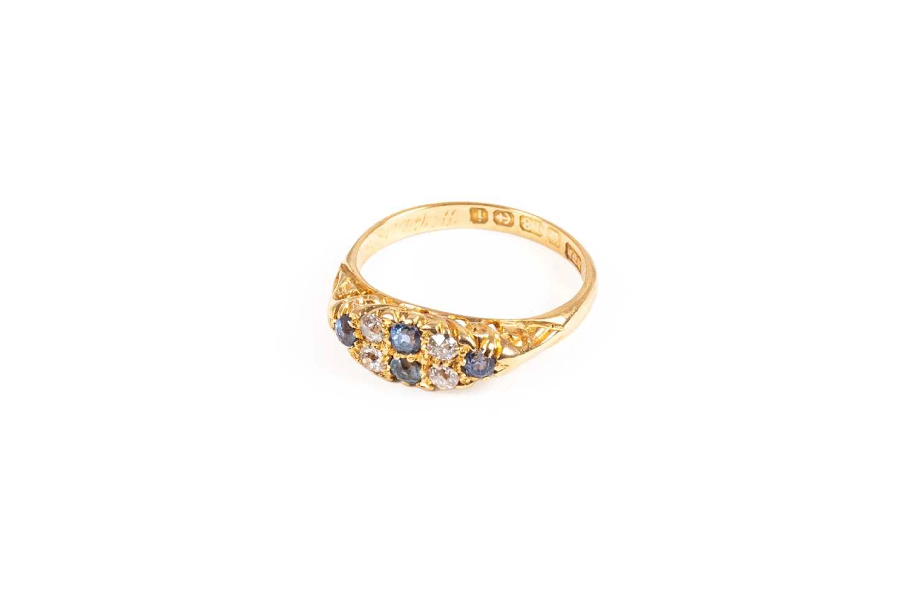 An 18 Carat Gold Sapphire and Diamond Ring