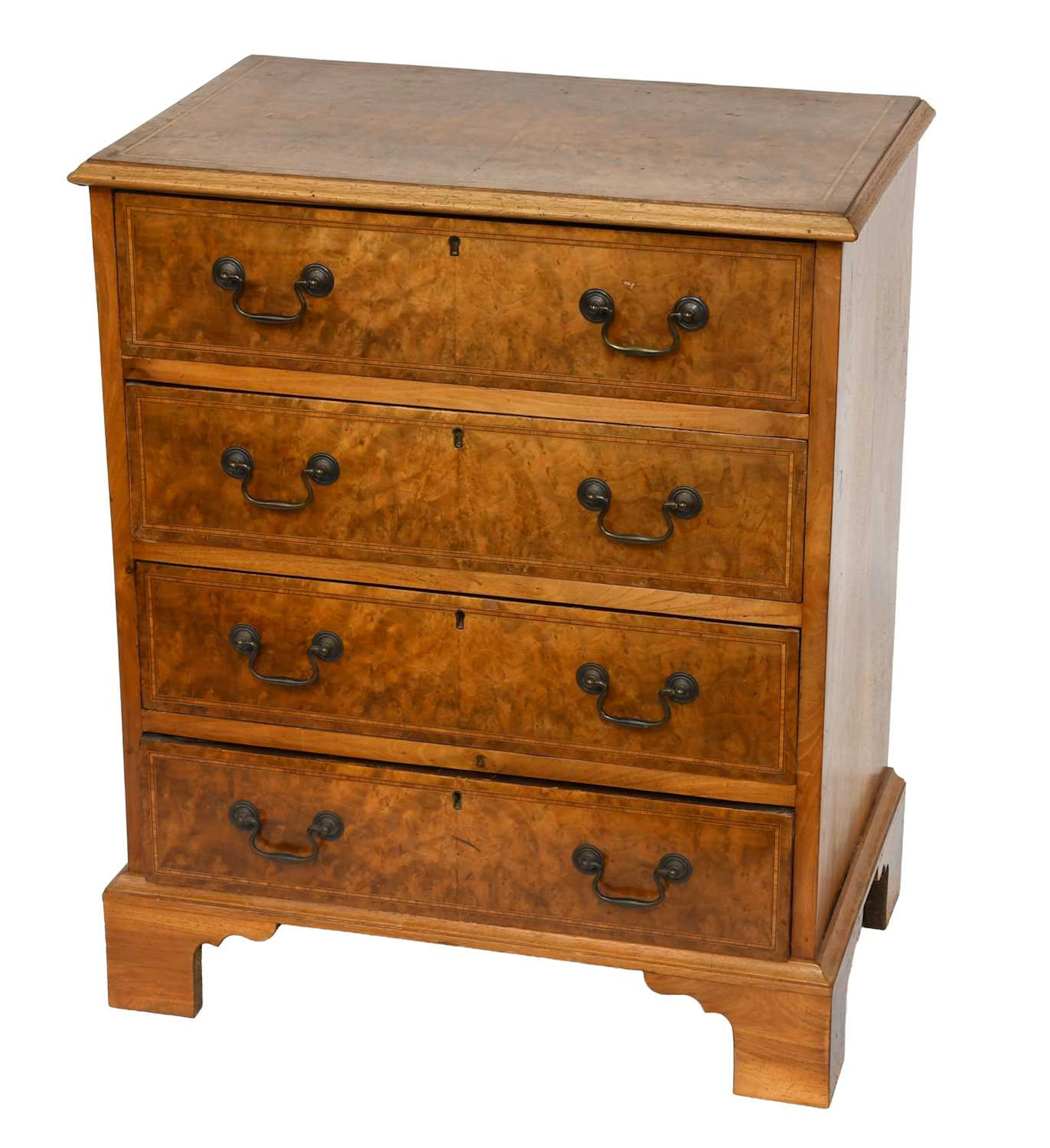 A Reproduction Burr Walnut Chest of Drawers
