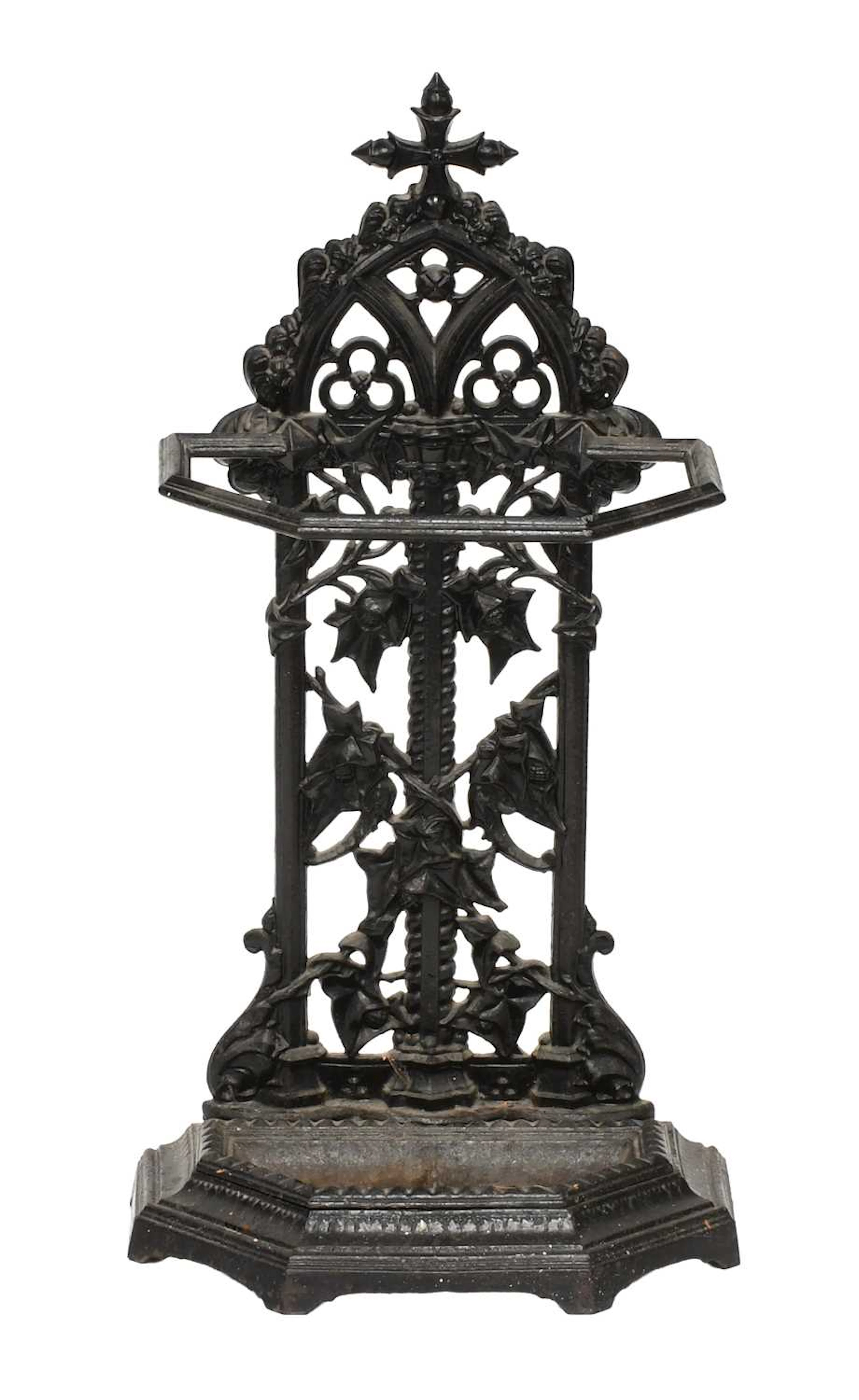 A Victorian Black Painted Cast Iron Stick Stand