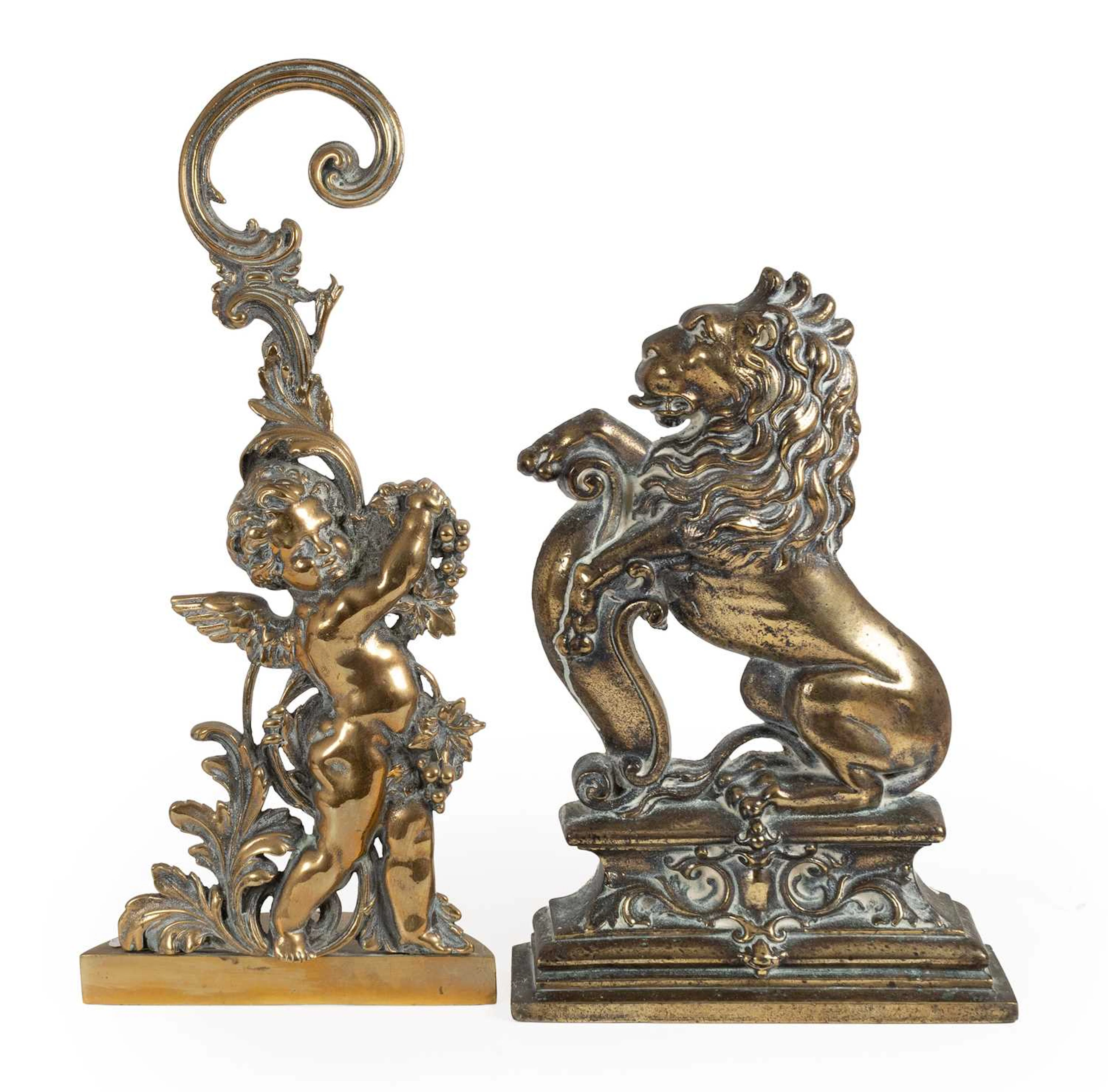 A Victorian Cast Brass Doorstop, late 19th century, Another