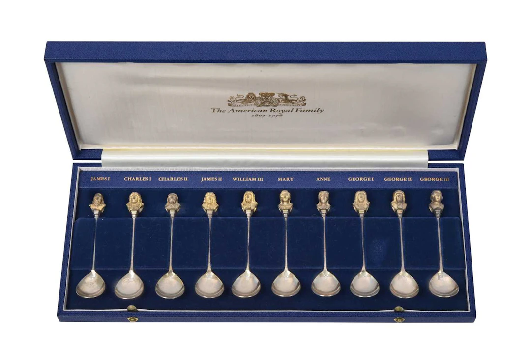 A Cased Set of Ten Elizabeth II Silver Spoons, by Library of Imperial