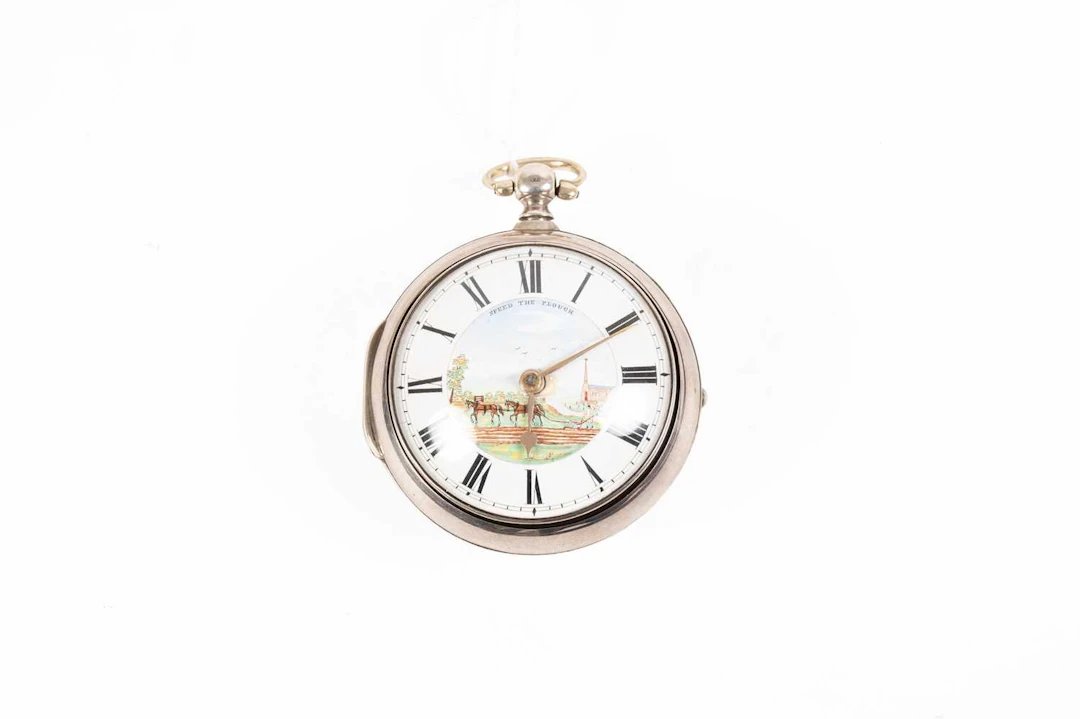 A Silver "Speed The Plough" Pair Cased Verge Pocket Watch, signed