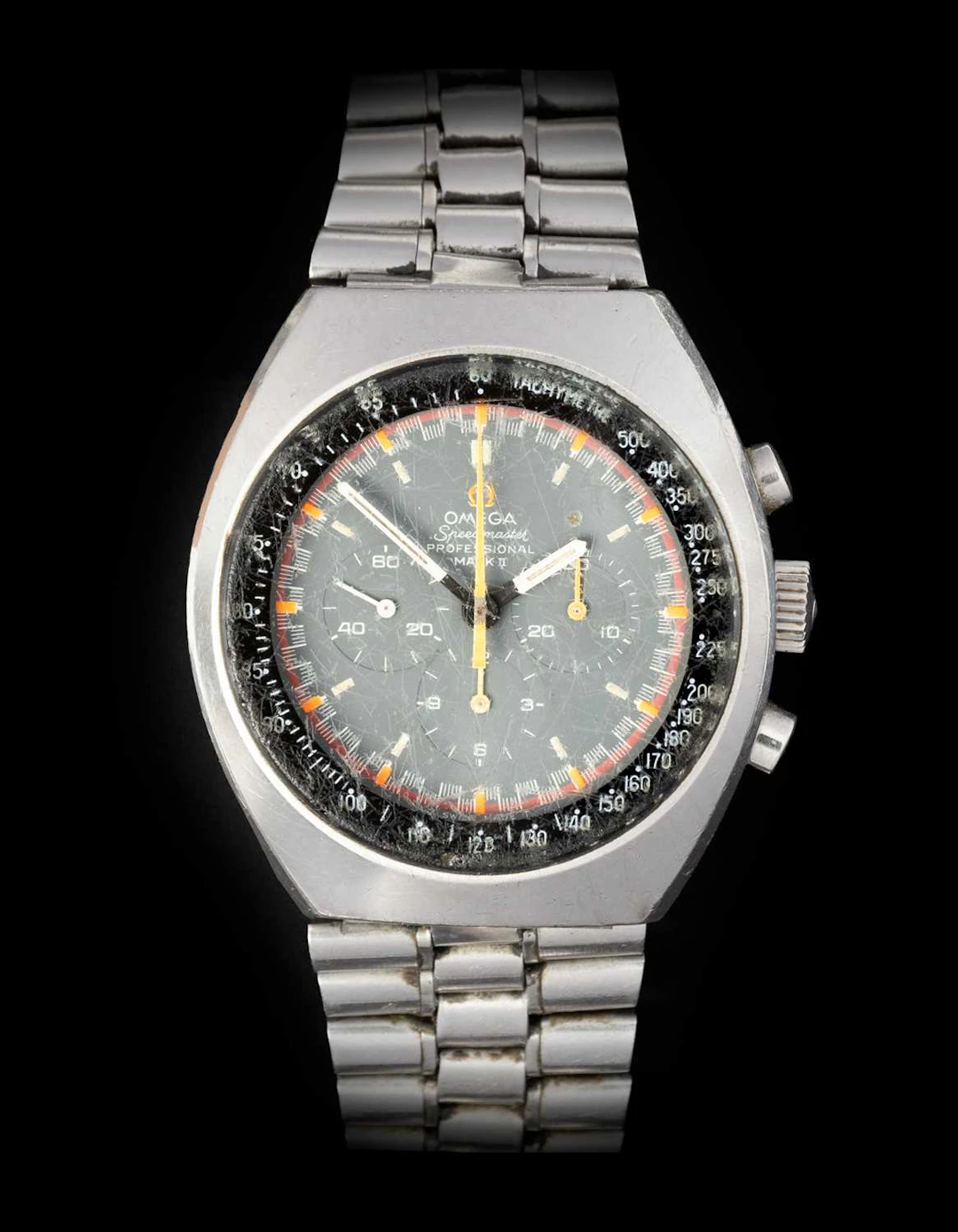 Omega: A Stainless Steel Chronograph Wristwatch, signed Omega, Professional