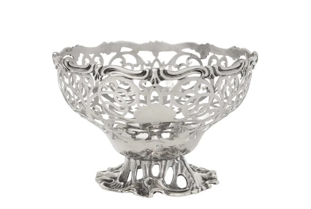 A Victorian Silver Pedestal Bowl by Charles Reily and George Storer