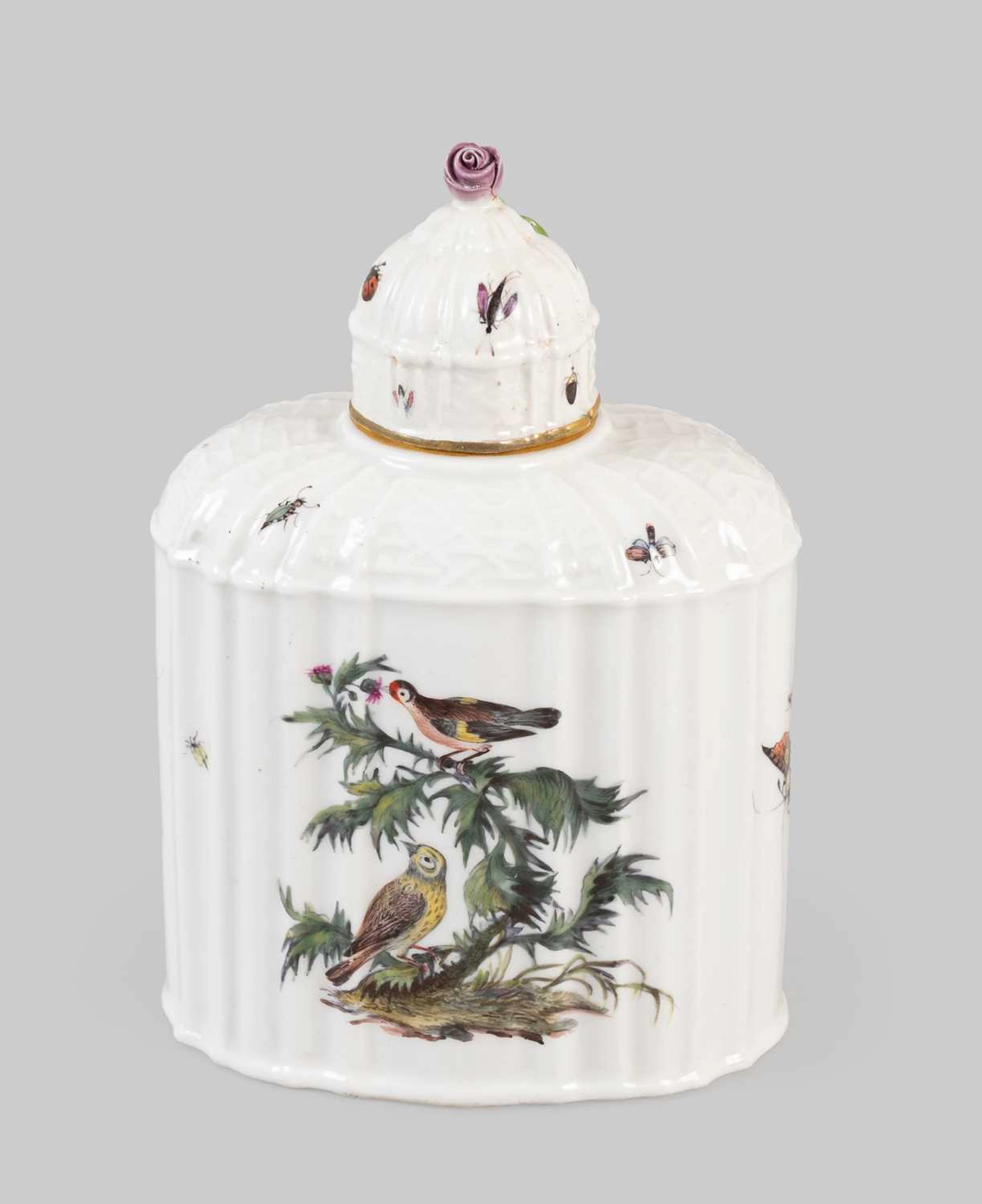 A Meissen Porcelain Tea Canister and Cover, circa 1750