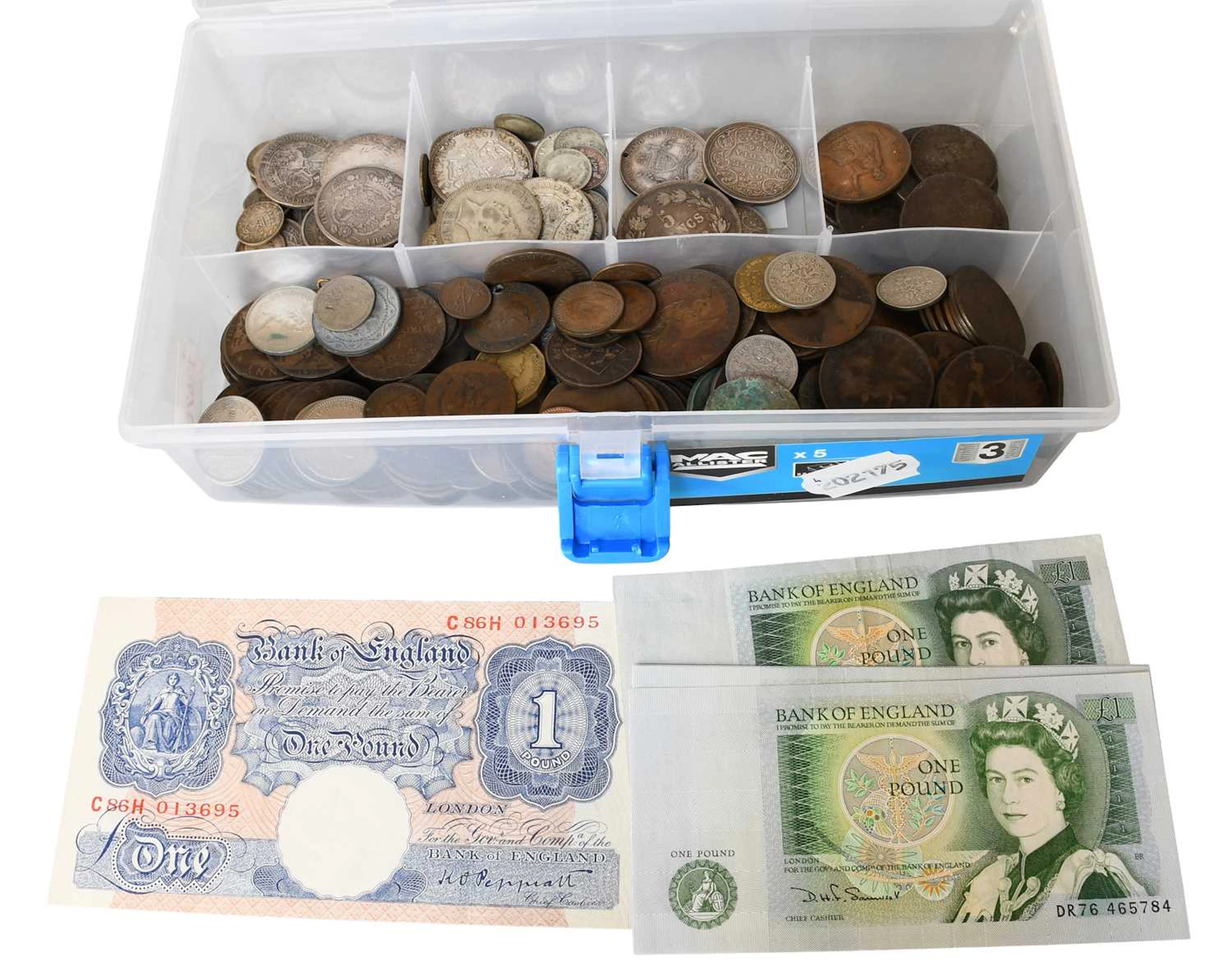 A Collection of Coins and Banknotes
