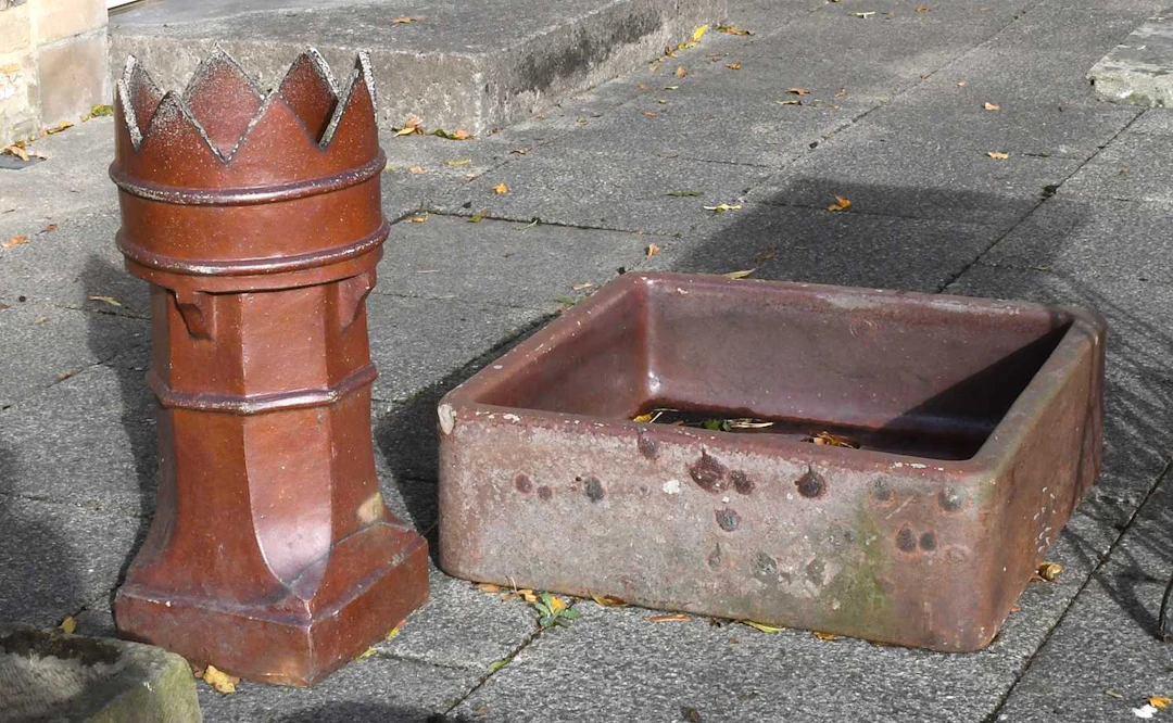 A 19th Century Salt Glazed Stoneware Sink, A Salt Glazed Stoneware