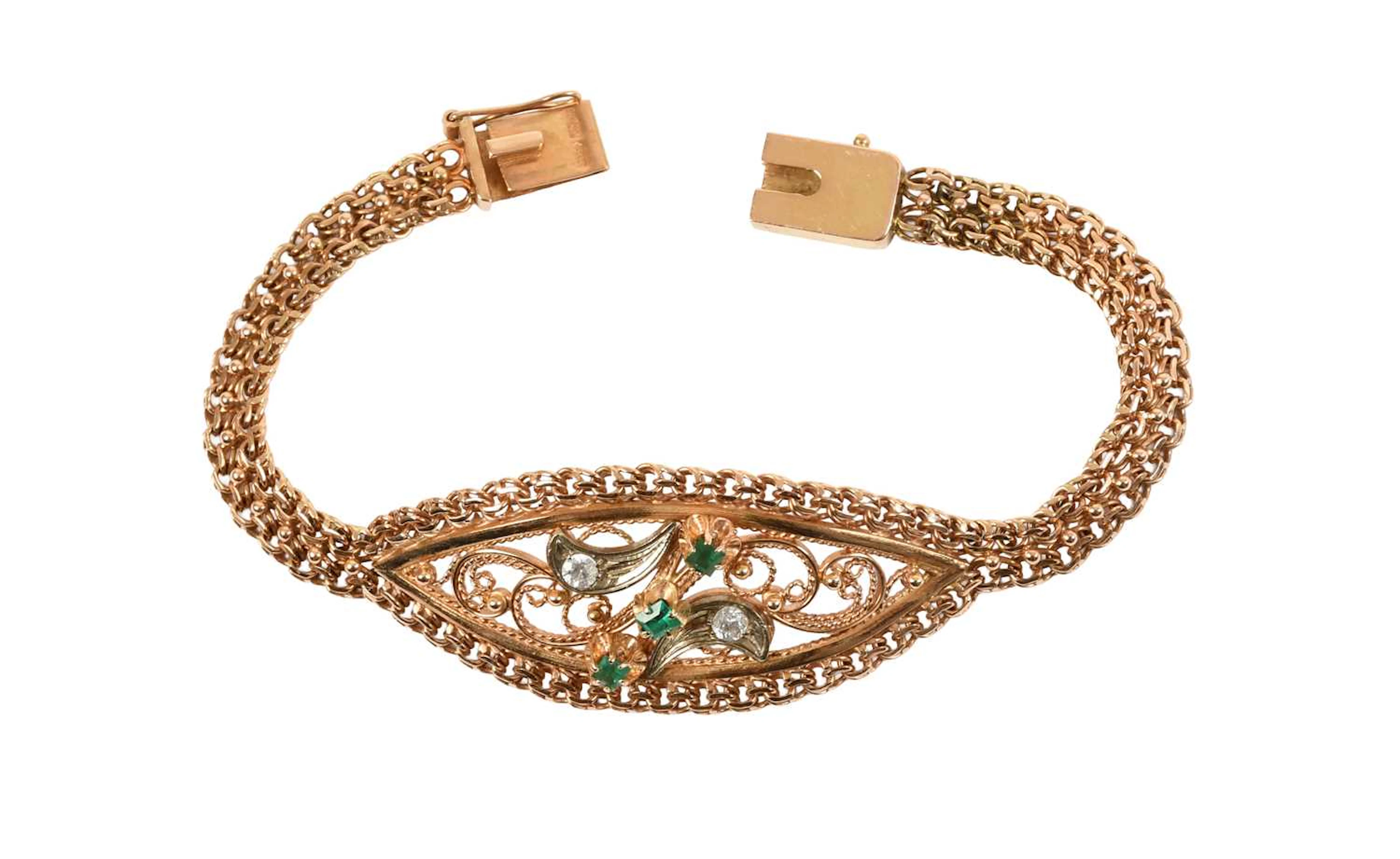 A White and Green Stone Bracelet