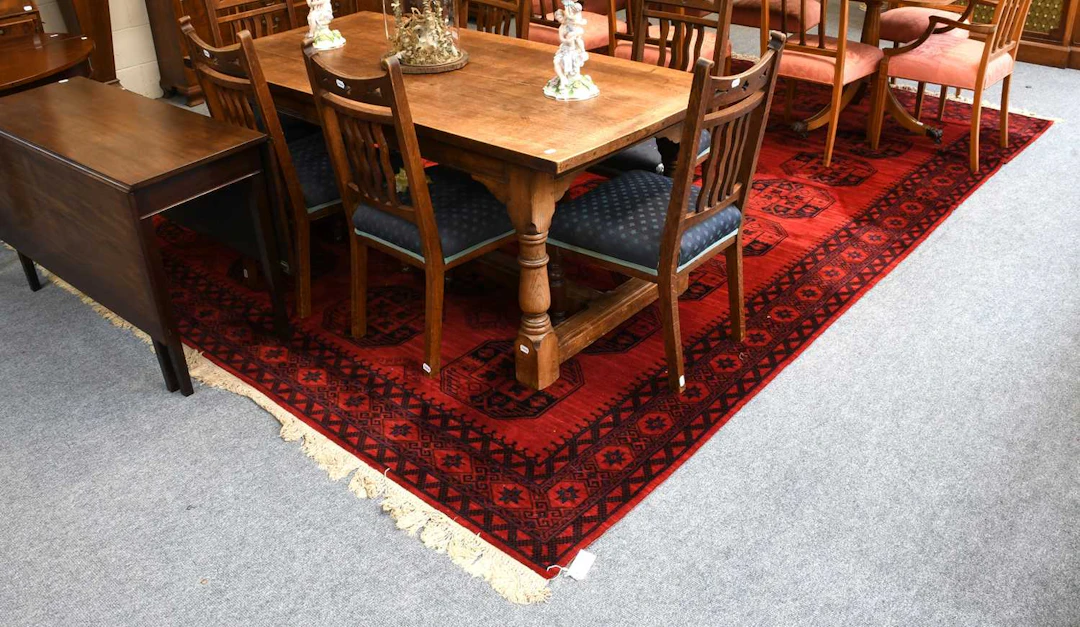 Machine Made Carpet of Afghan Turkmen Design