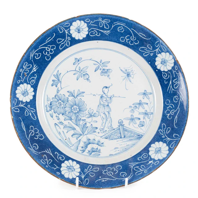 A London Delft Dish, Lambeth High Street, William Griffiths, circa 1740