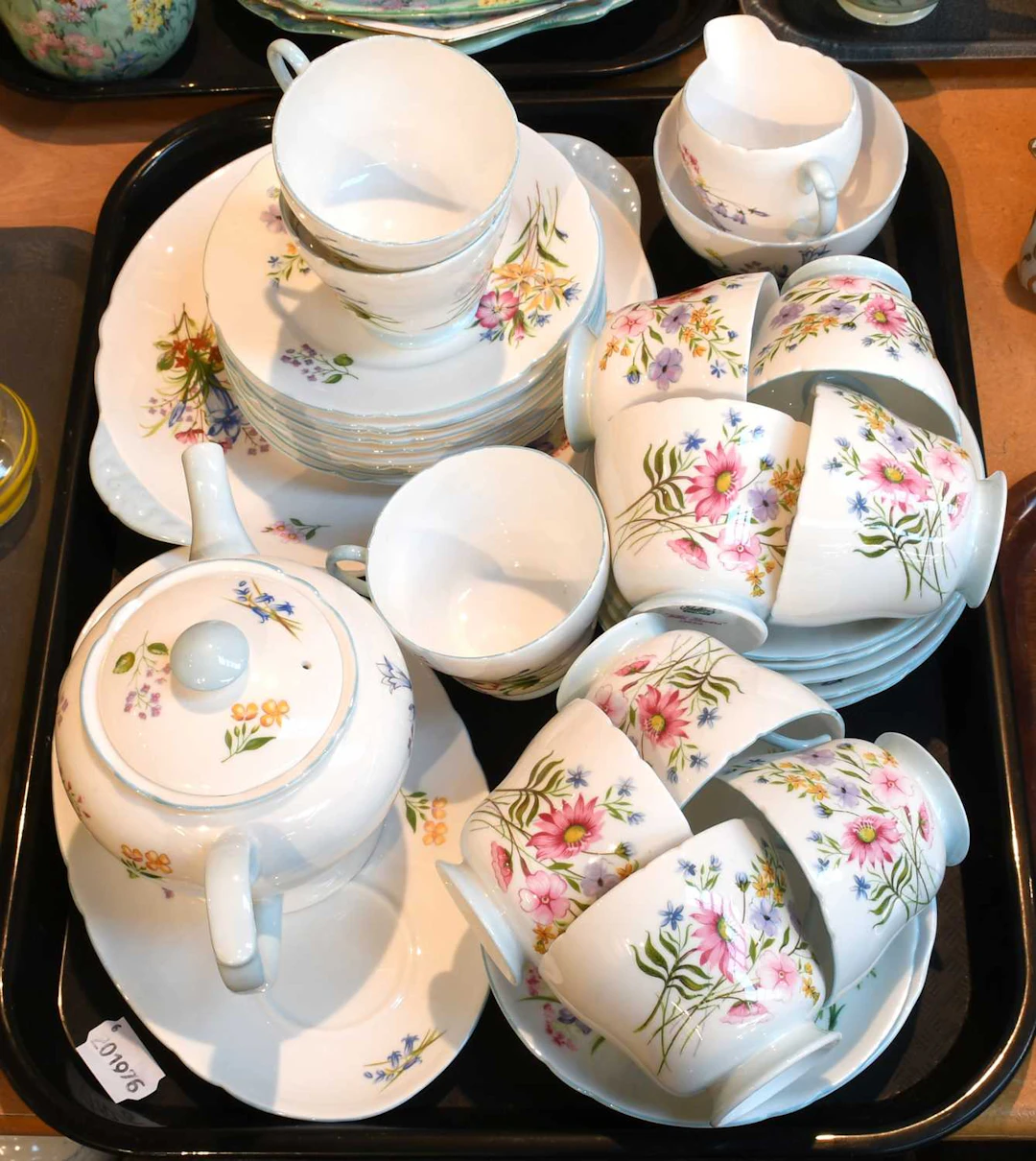 A Shelley Porcelain Part Tea Set, "Wild Flowers" pattern