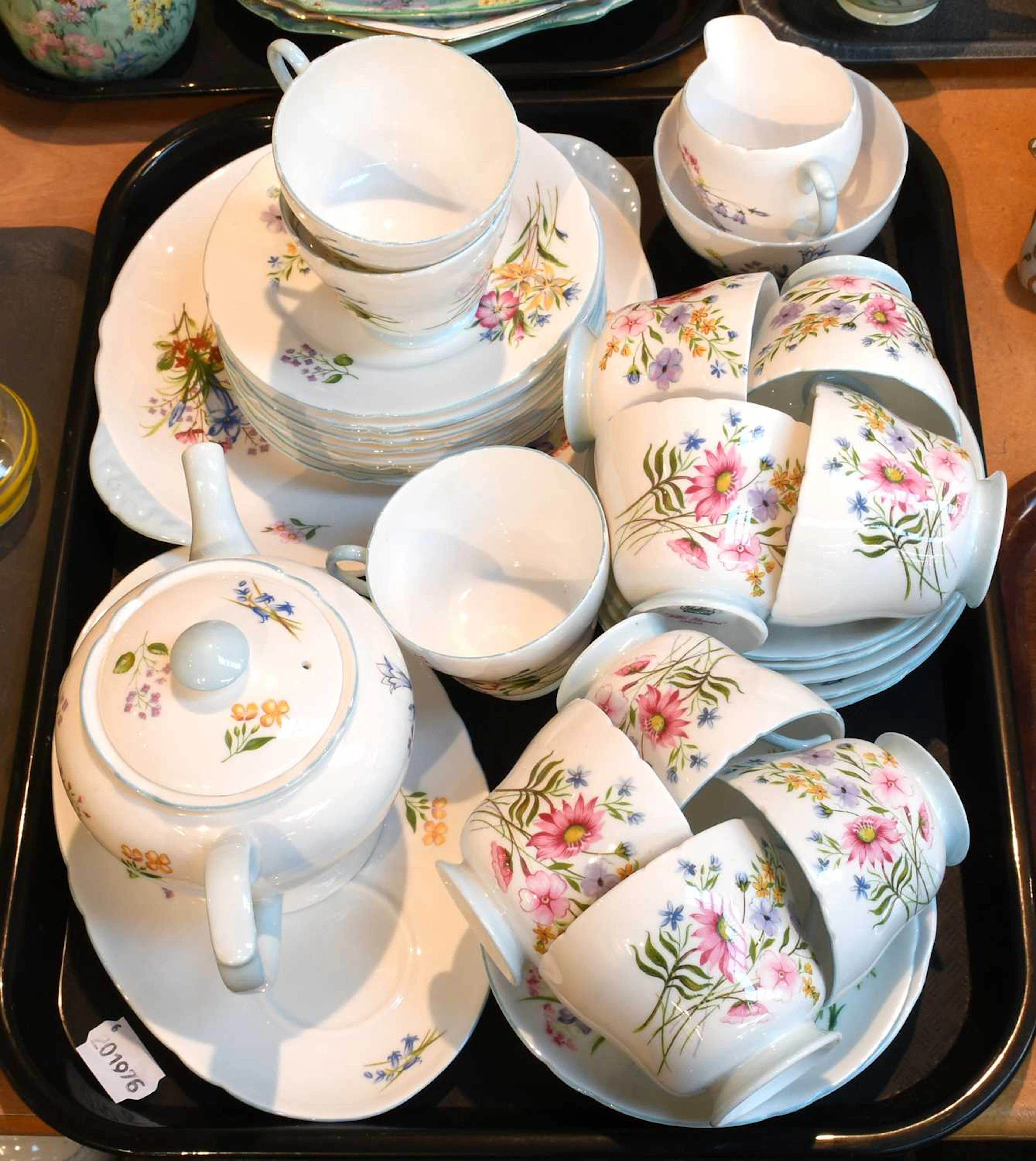 A Shelley Porcelain Part Tea Set, "Wild Flowers" pattern