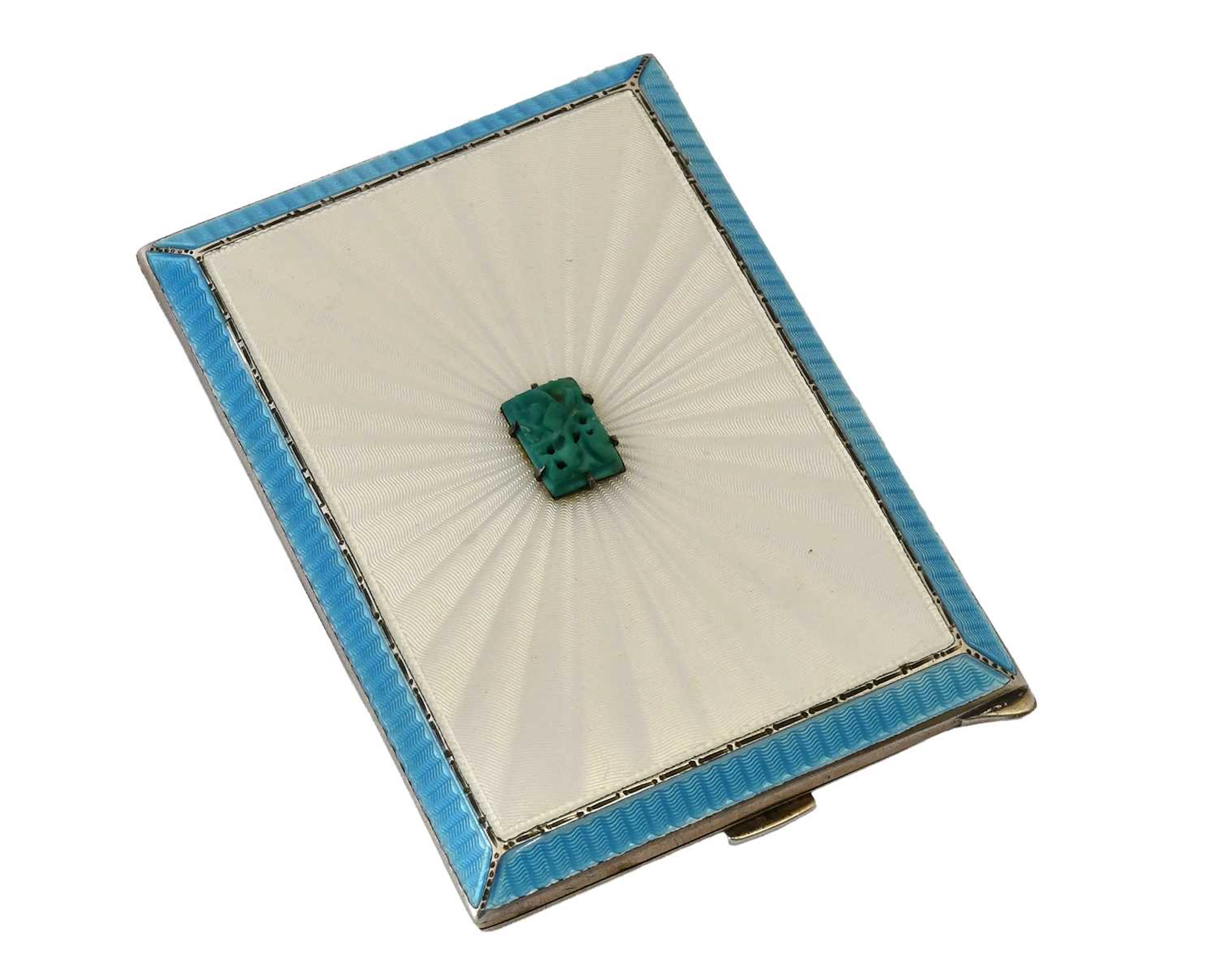 A George VI Silver and Enamel Cigarette-Case, by Albert Carter, Birmingham