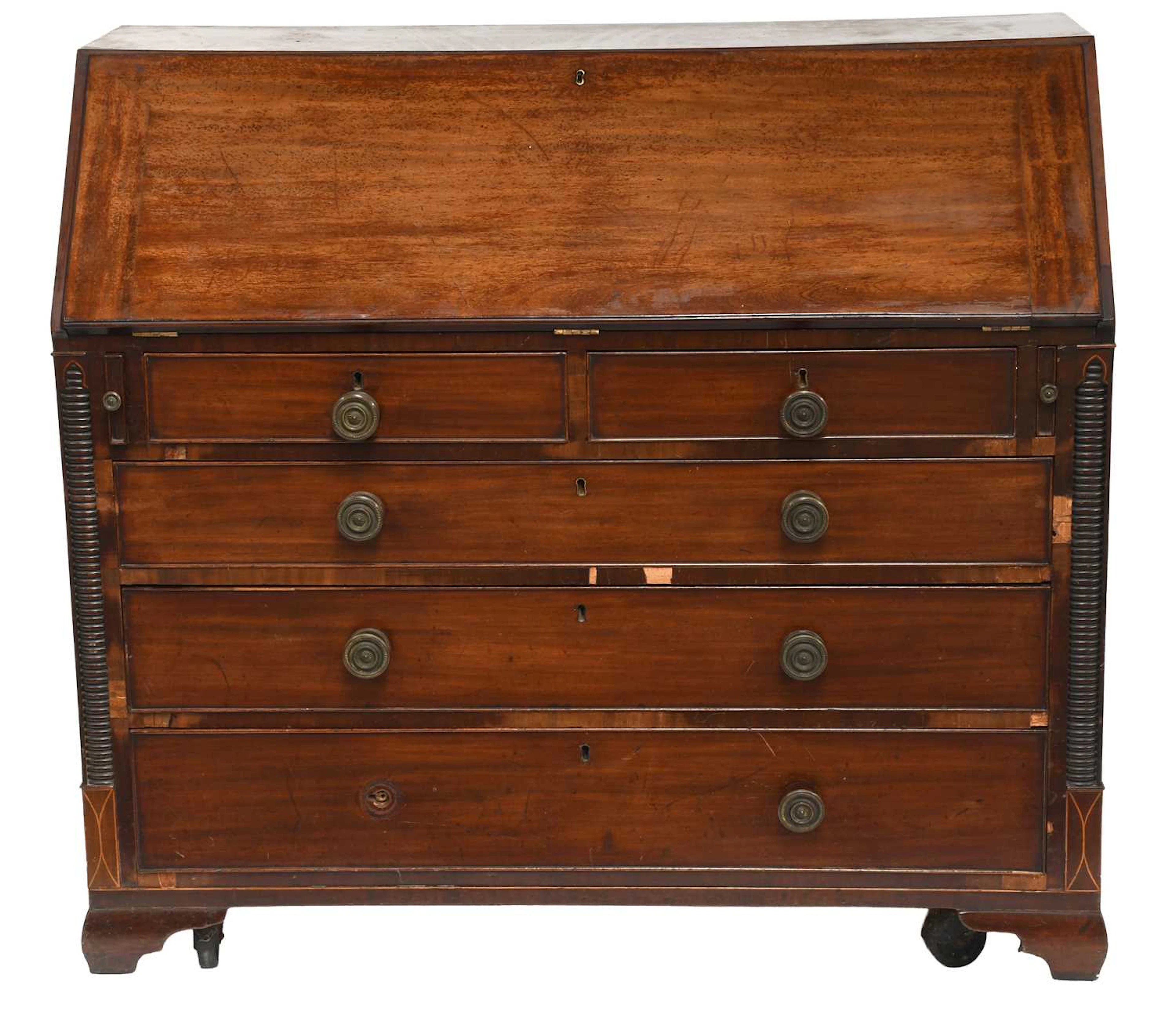 A Mahogany Bureau, circa 1800