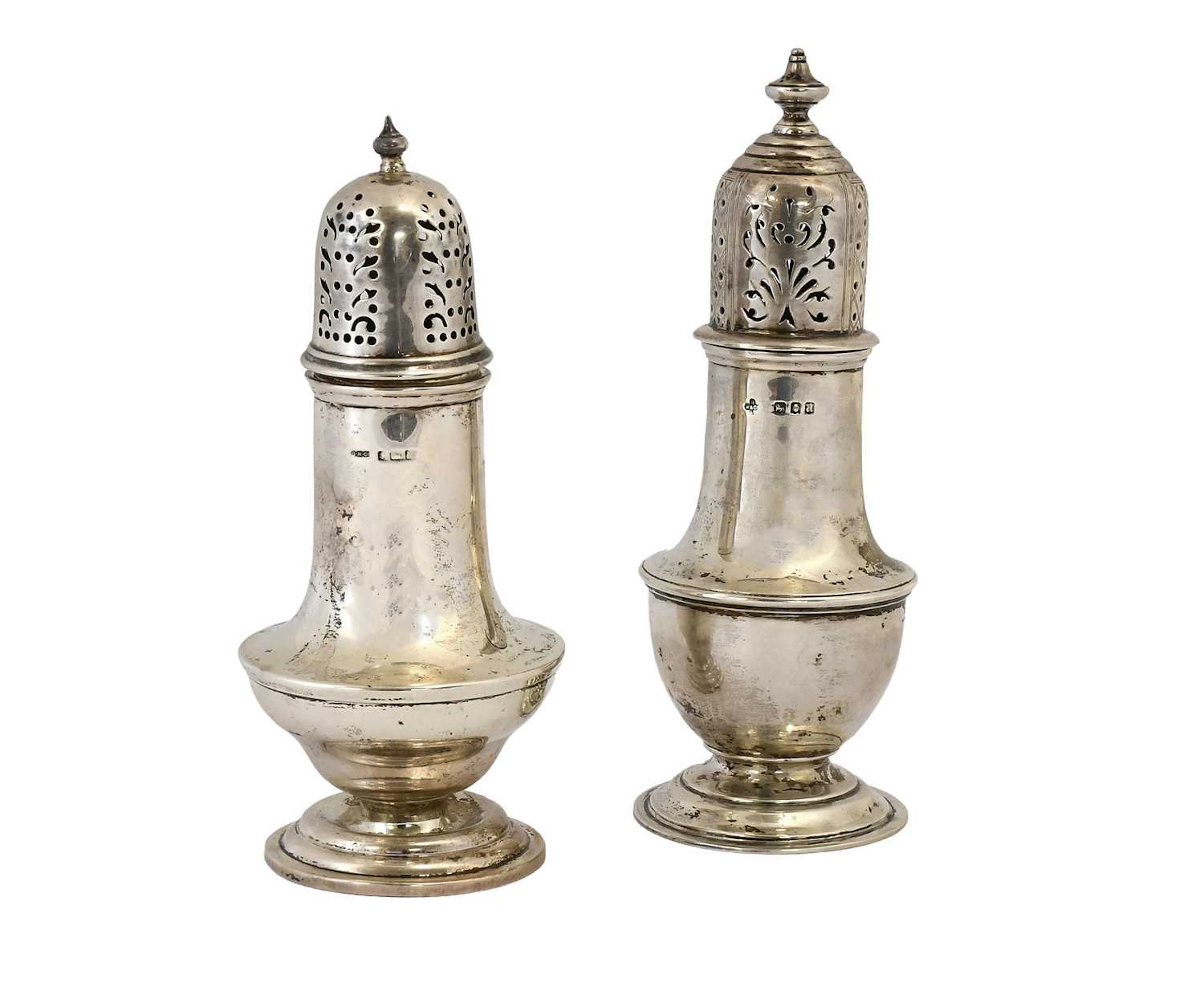 Two Differing George V Silver Casters, One by, Horace Woodward and