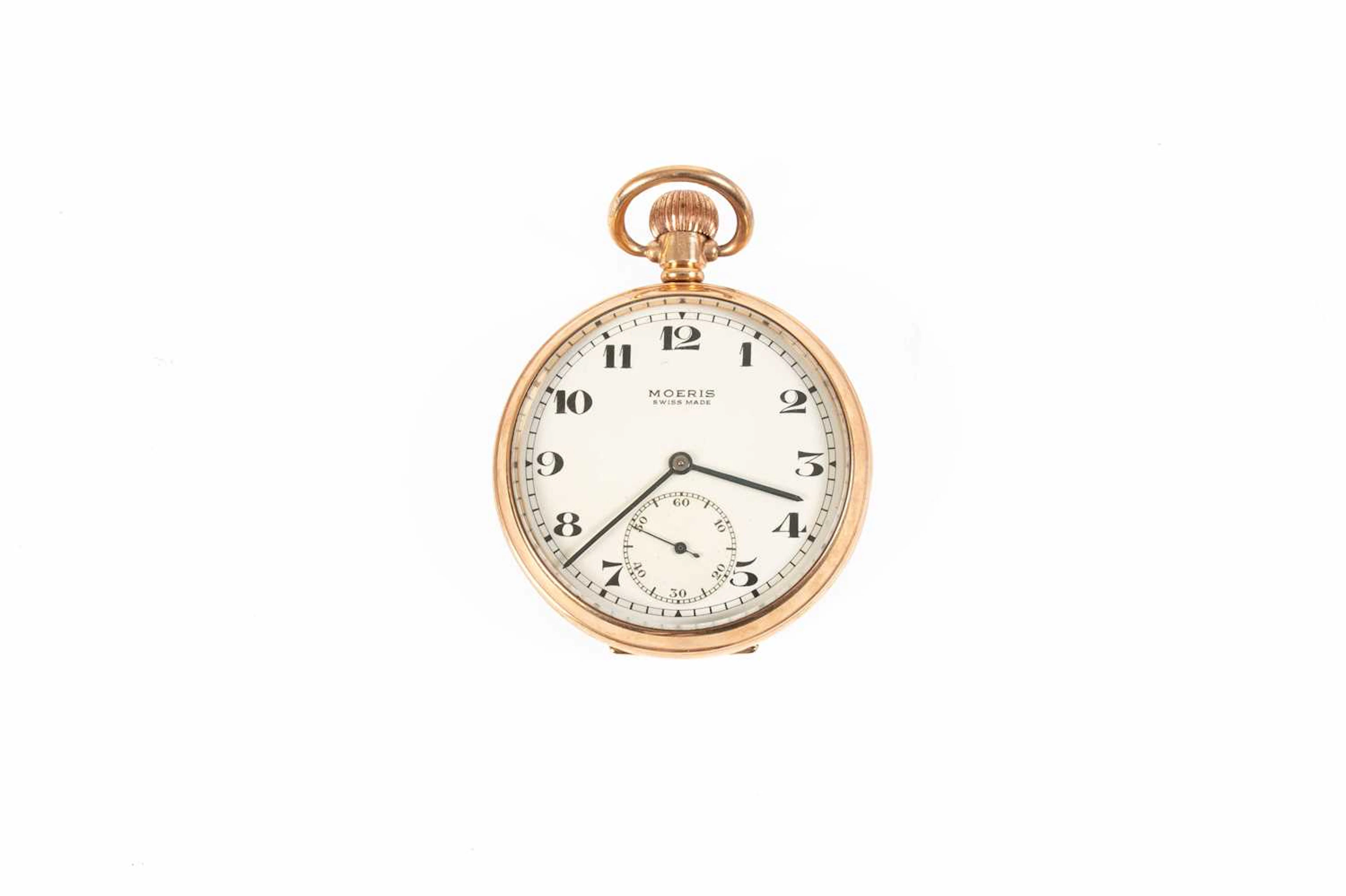 A 9 Carat Gold Open Faced Pocket Watch, signed Moeris, 1927