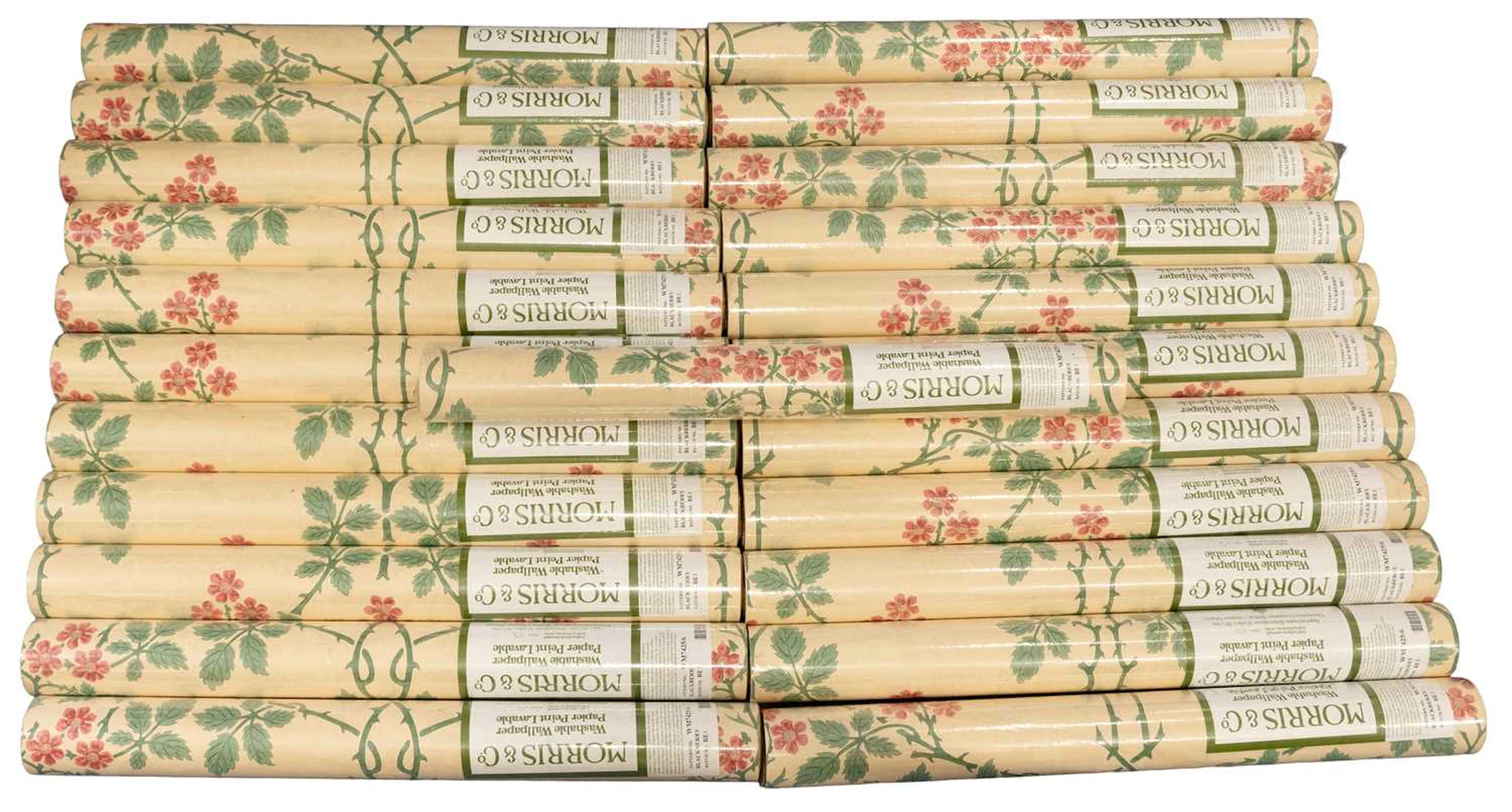 Twenty-Three Rolls of Vintage Sanderson Morris & Co. Blackberry Wallpaper