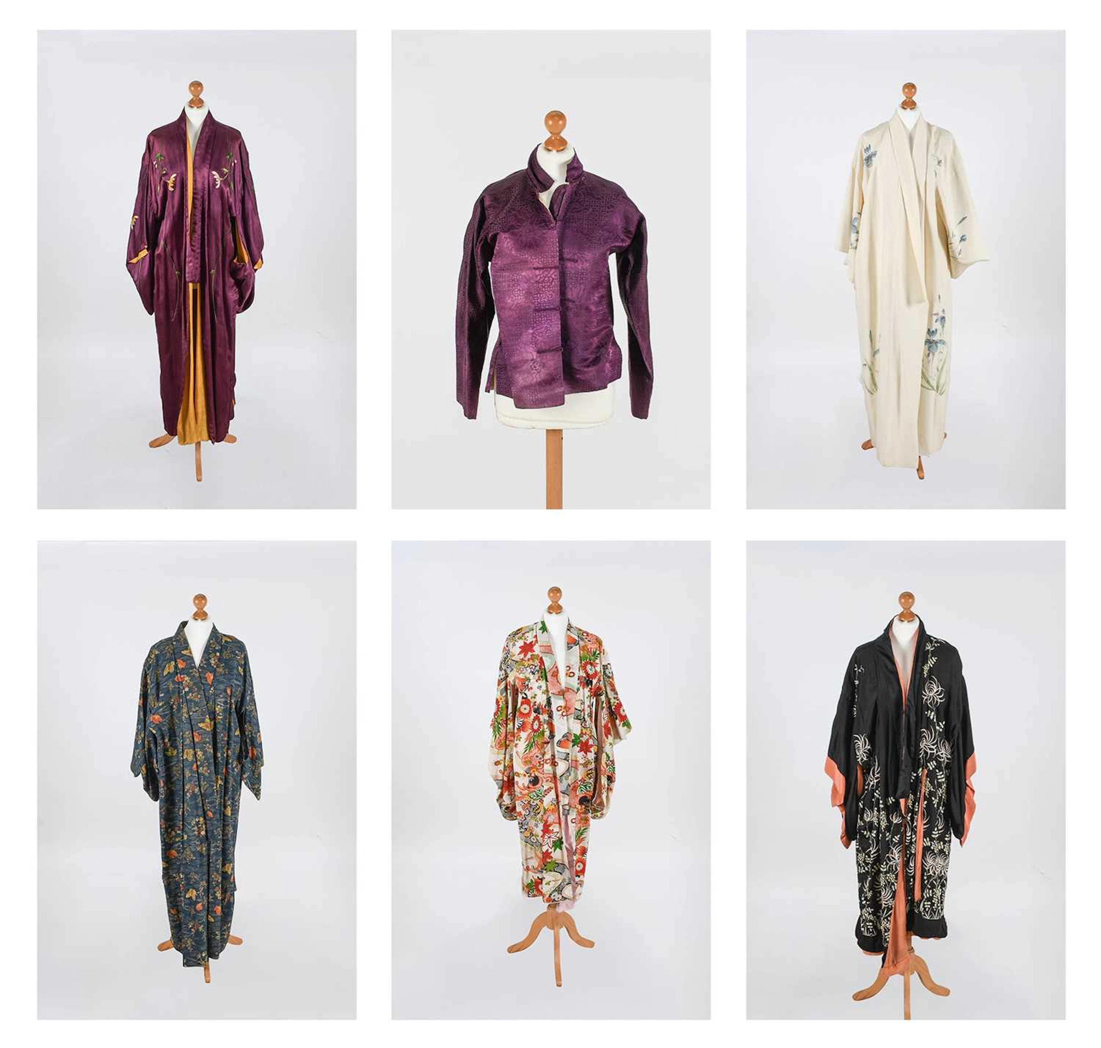 Early 20th Century Japanese Kimono's, Chinese Purple Silk Brocade Jacket