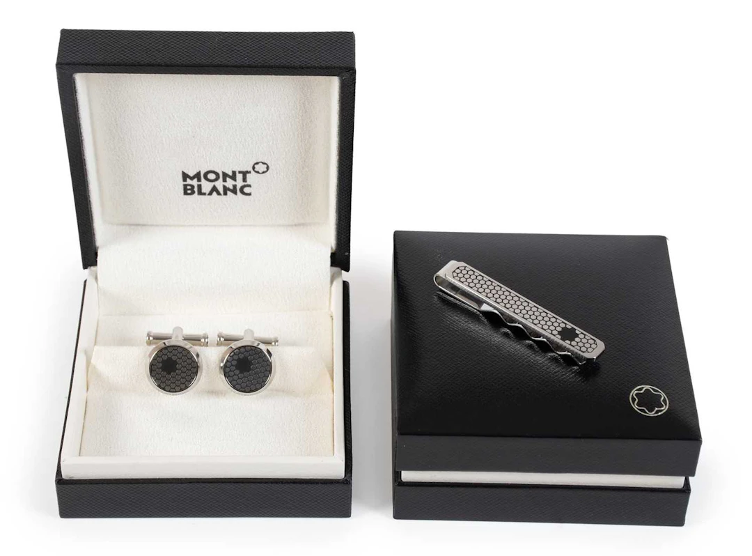 Montblanc Star Honeycomb Stainless Steel Cufflinks, Montblanc Star