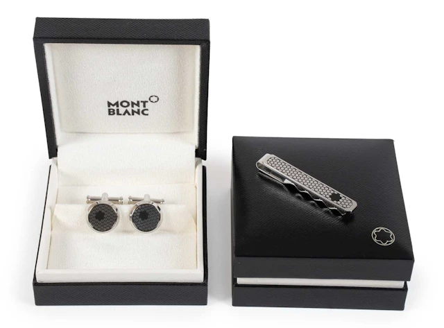 Montblanc Star Honeycomb Stainless Steel Cufflinks, Montblanc Star
