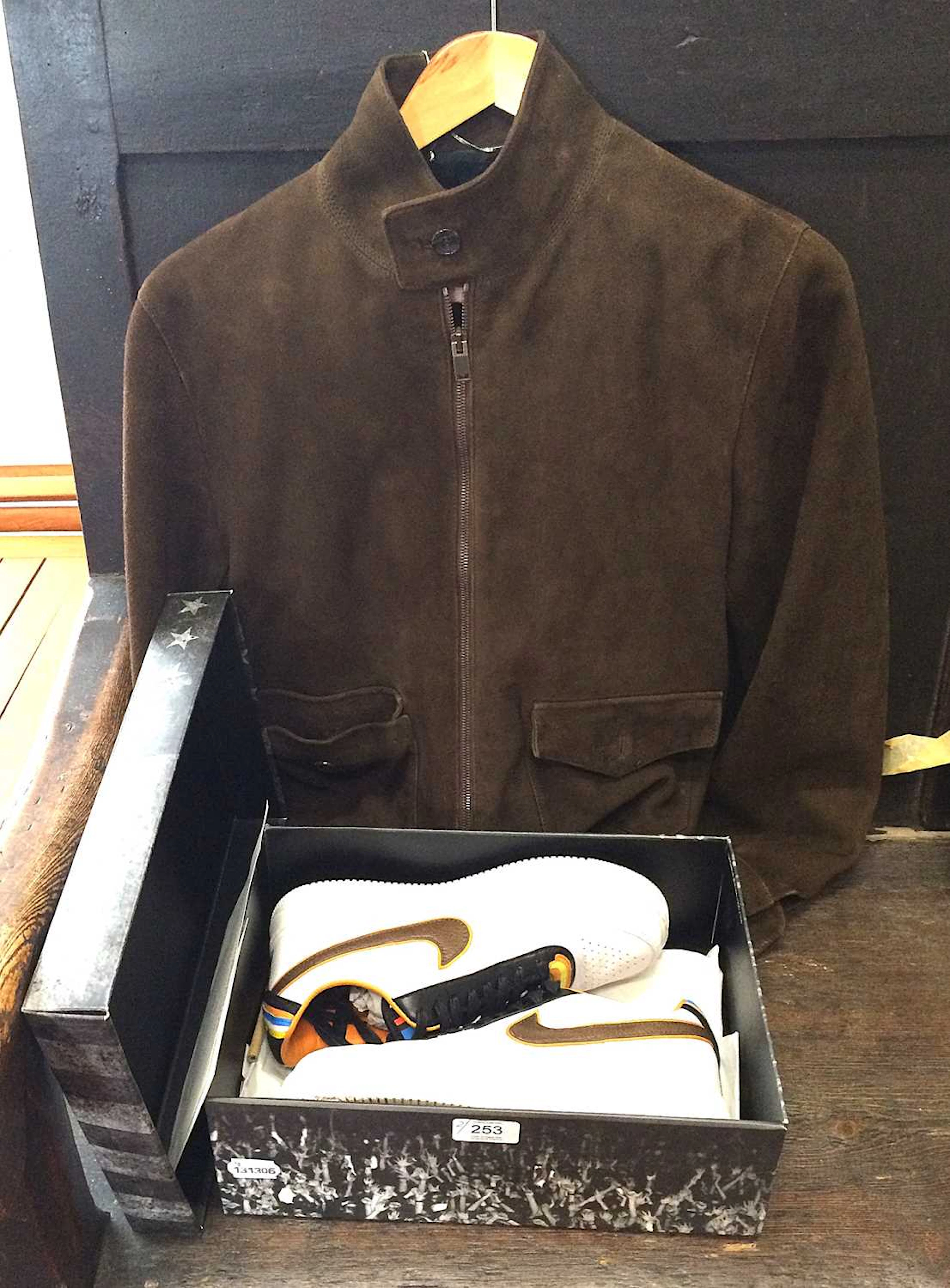 Pair of Nike Air Force 1 Riccardo Tisci Trainers, Saint Laurent Brown