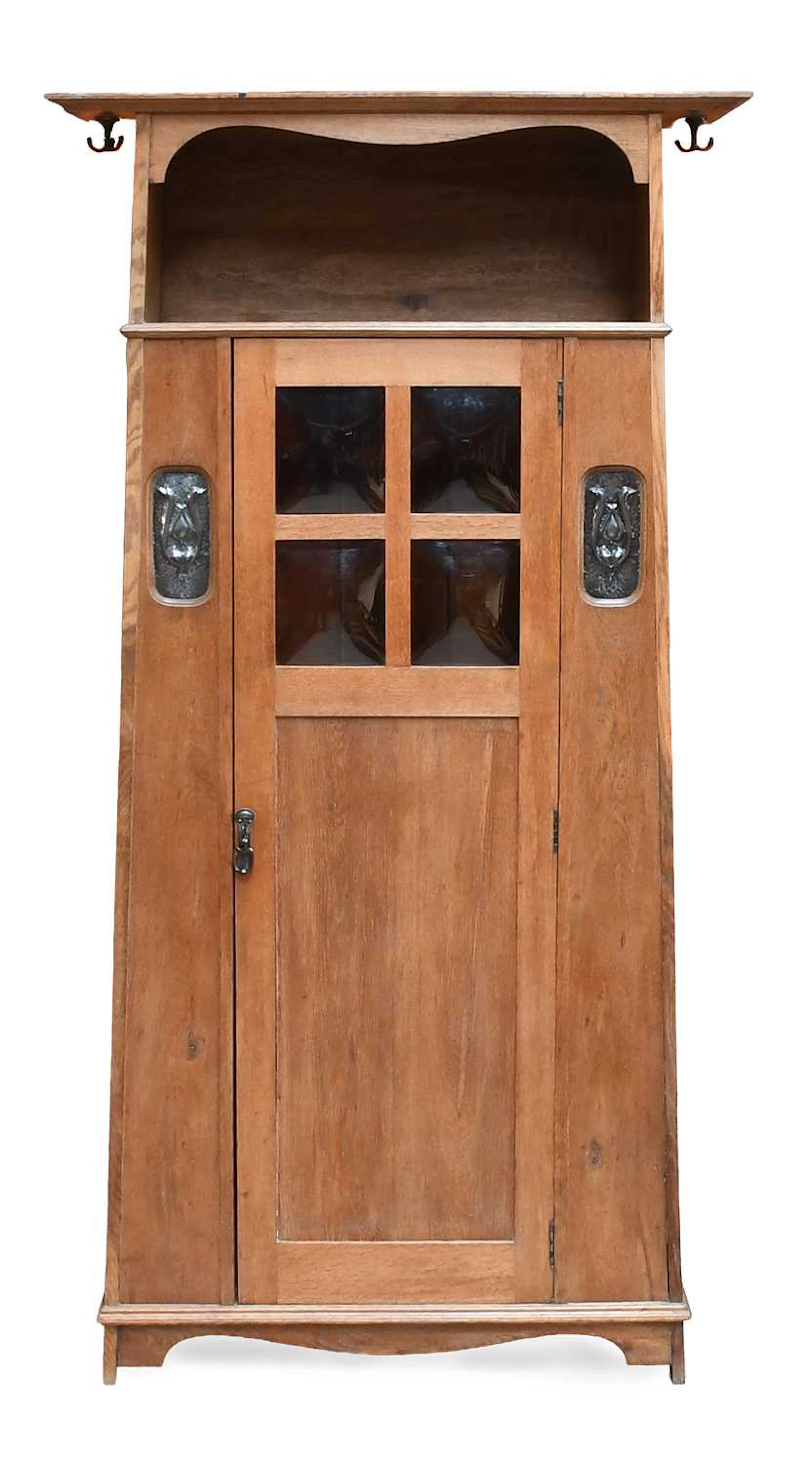 An Arts & Crafts Oak Hallrobe
