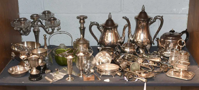 A Collection of Assorted Silver and Silver Plate