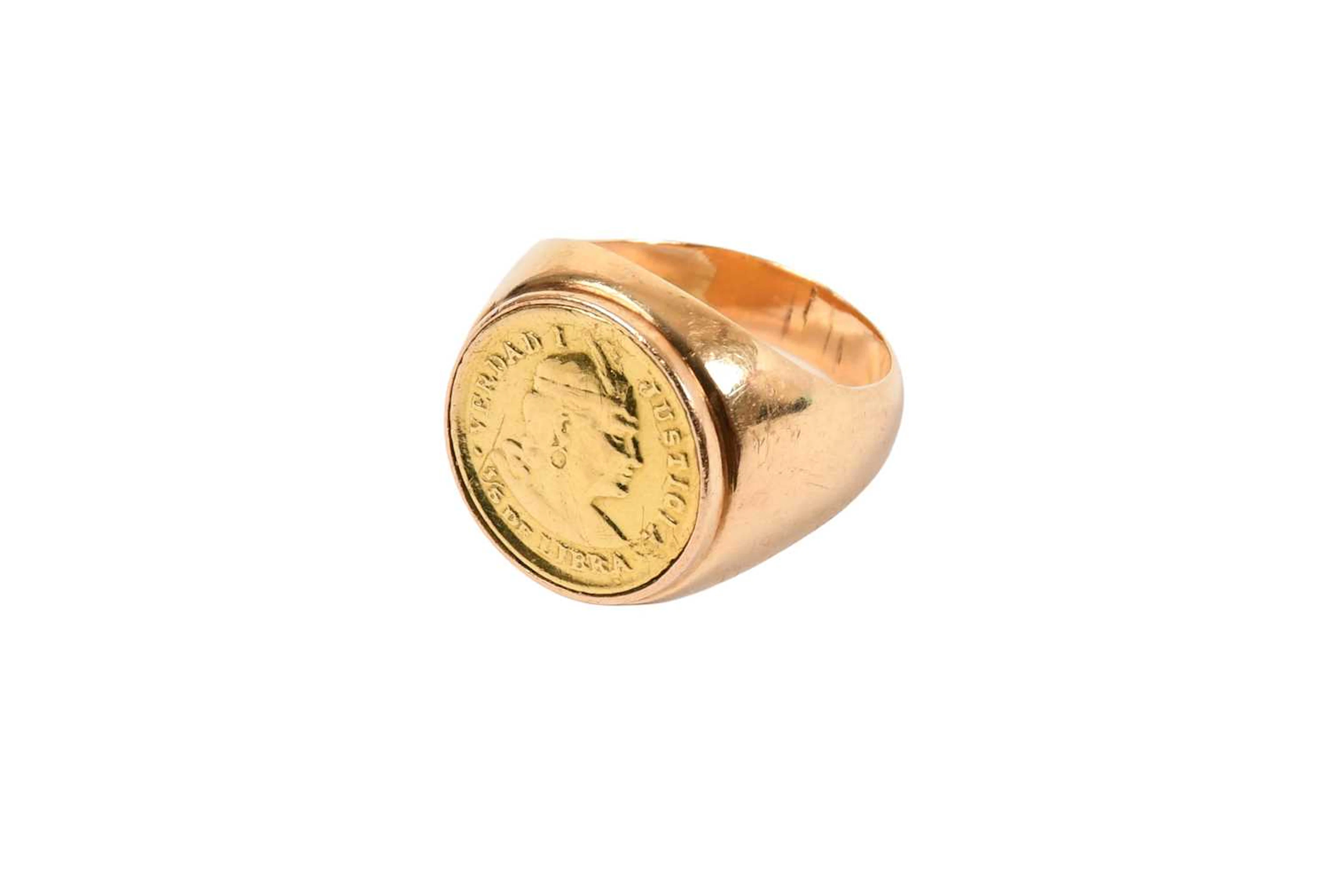 A Peruvian Libre 1/5 Oz Coin Ring