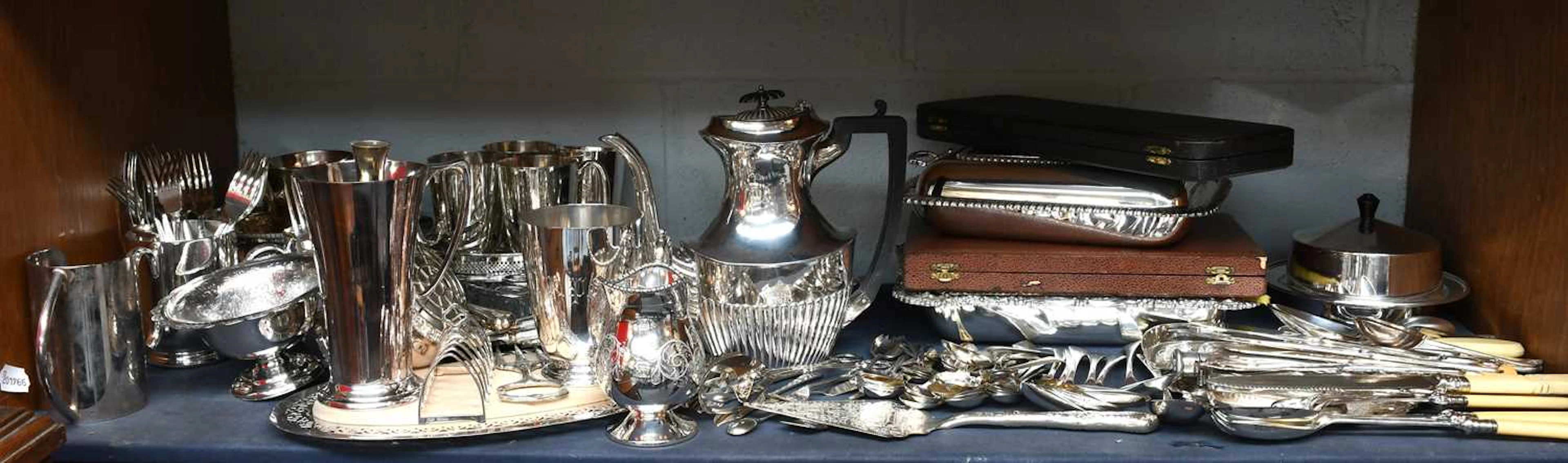 A Collection of Assorted Silver Plate
