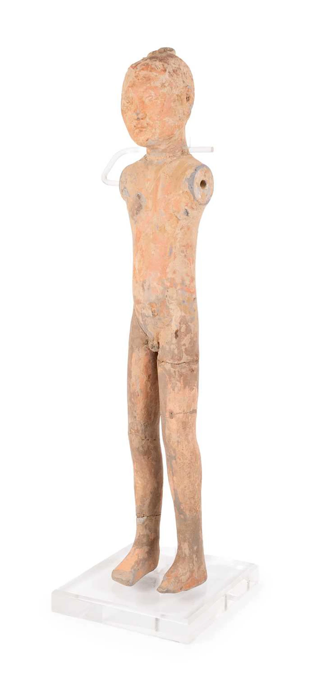 A Chinese Terracotta Figure of a Man, probably Han Dynasty