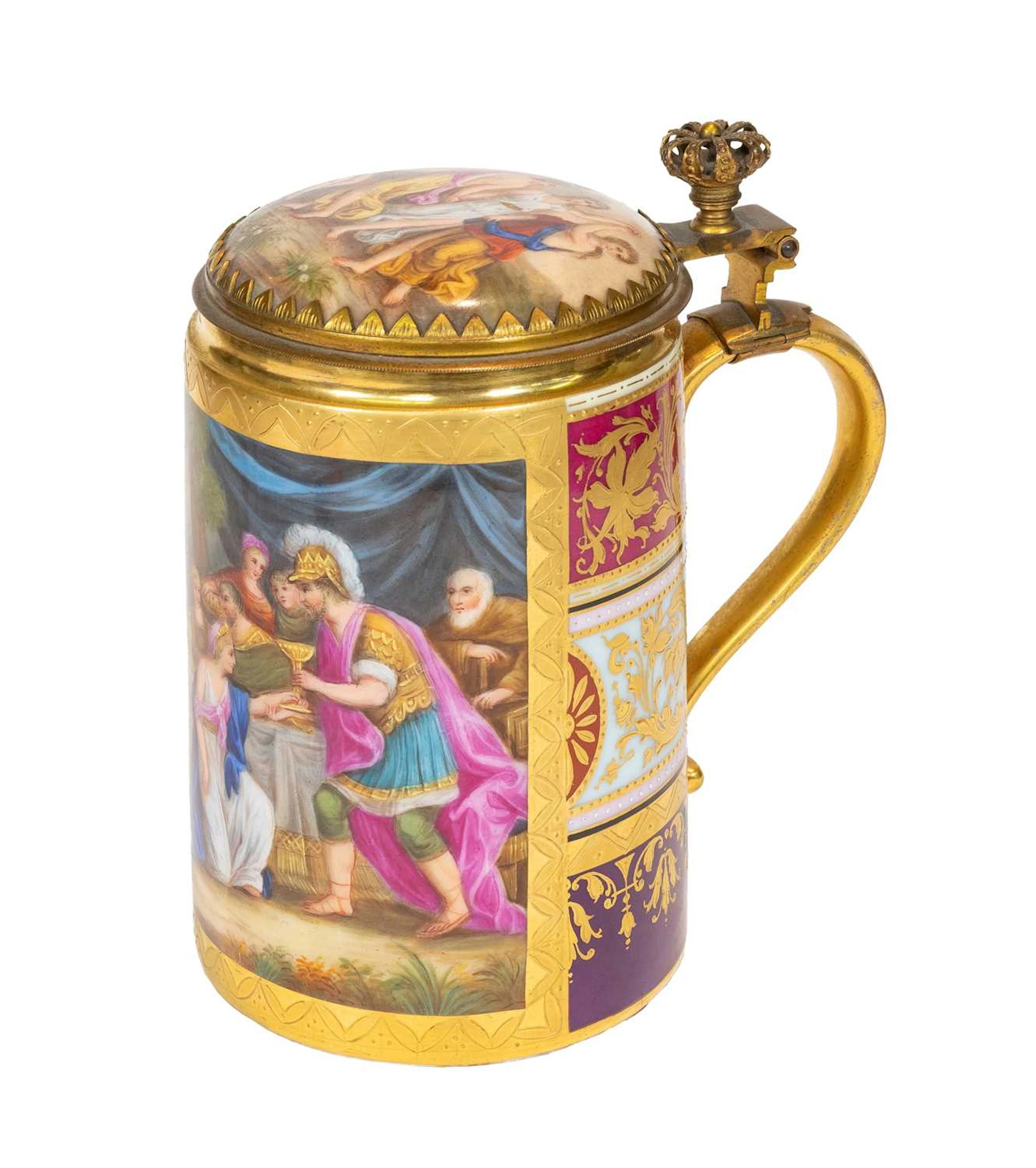 A Gilt-Metal-Mounted Vienna Porcelain Tankard, early 20th century