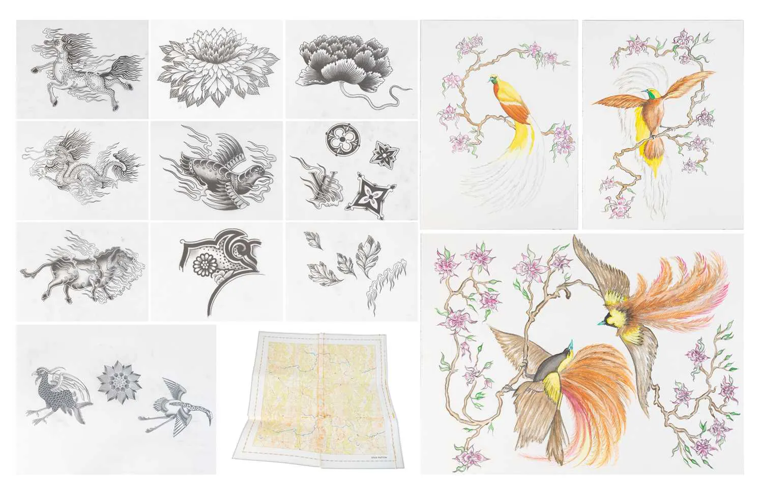 A Quantity of Original Louis Vuitton Design Drawings, The Edward Crutchley