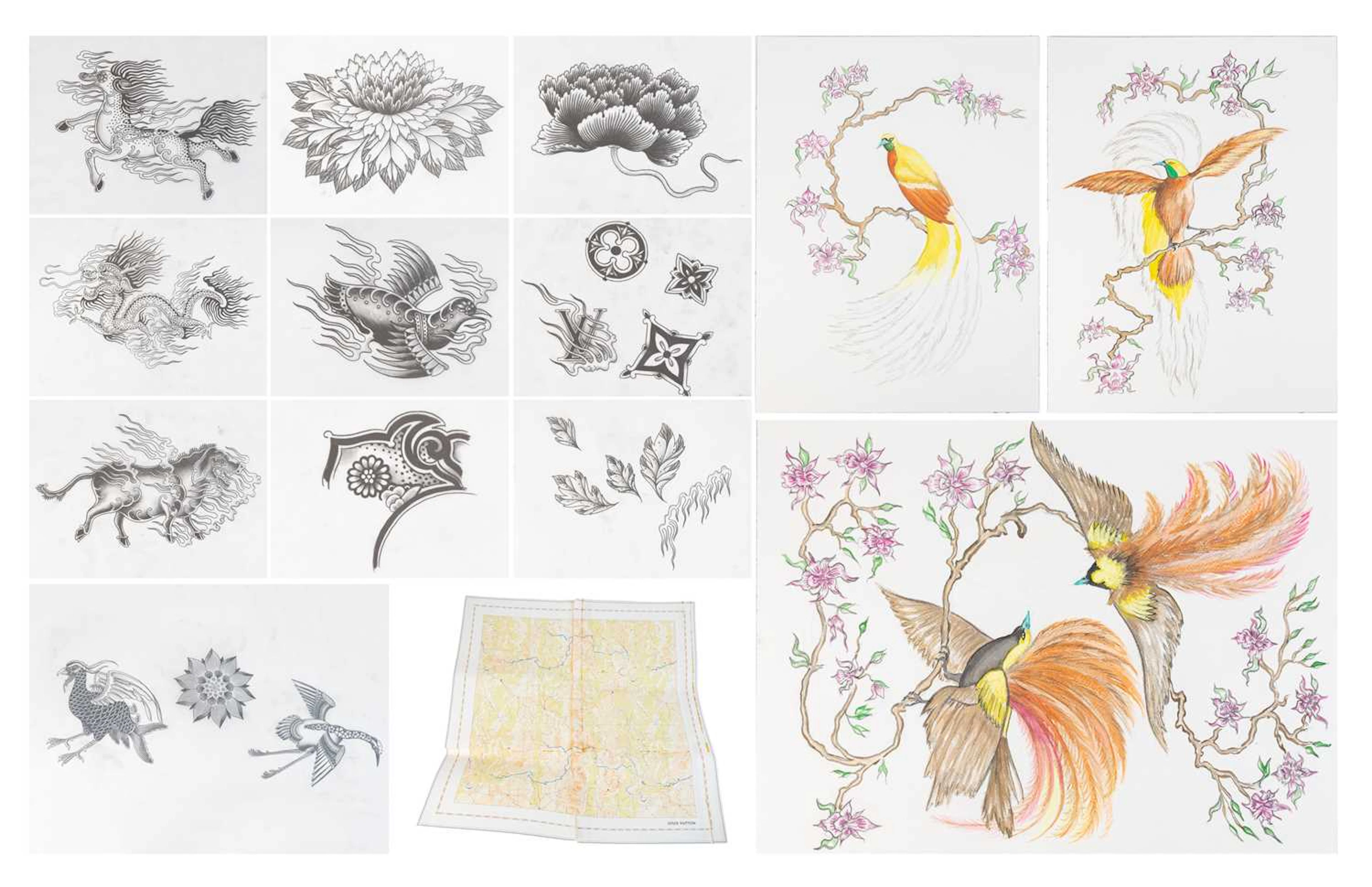 A Quantity of Original Louis Vuitton Design Drawings, The Edward Crutchley