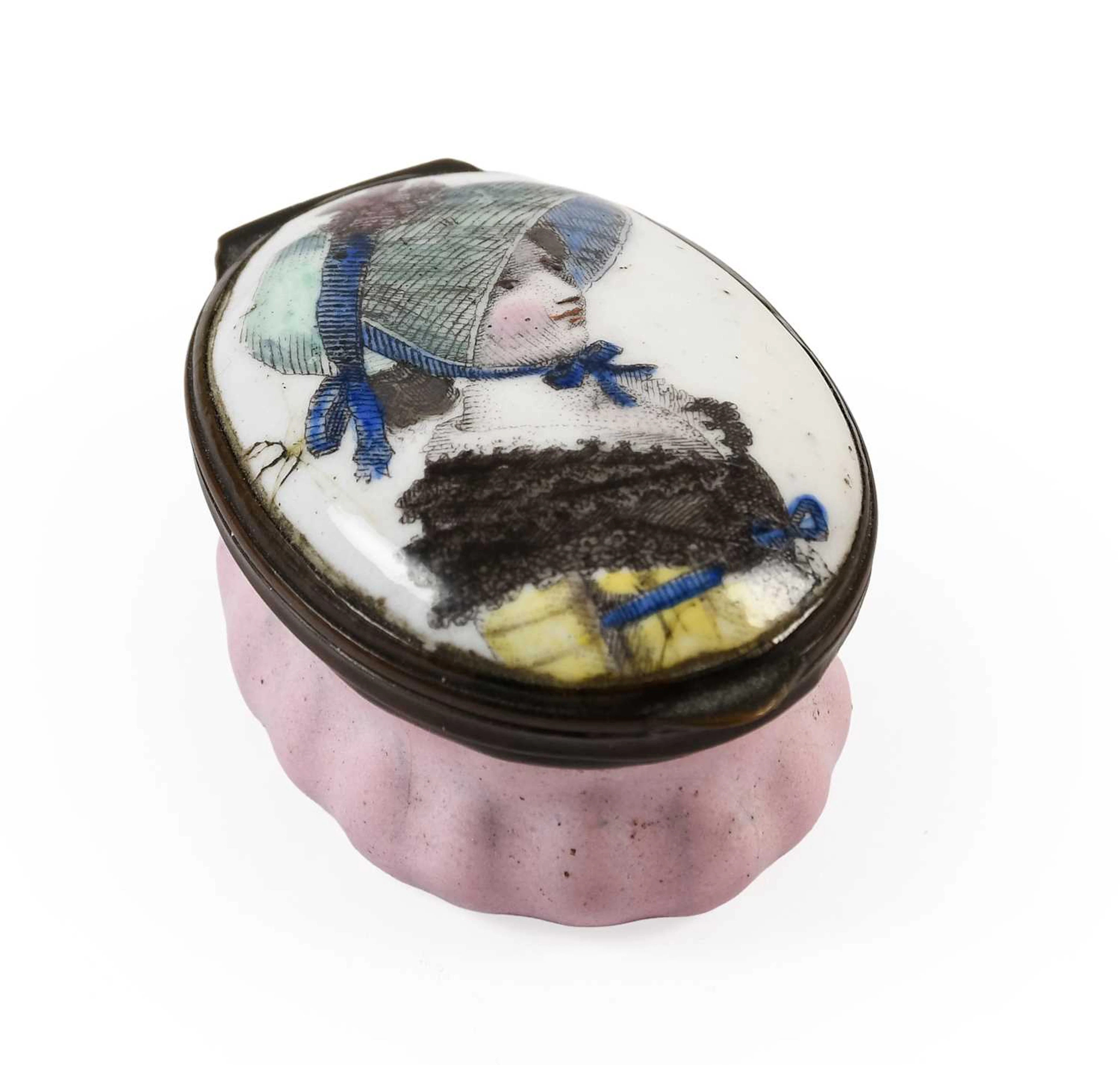 A South Staffordshire Enamel Patch Box, circa 1800