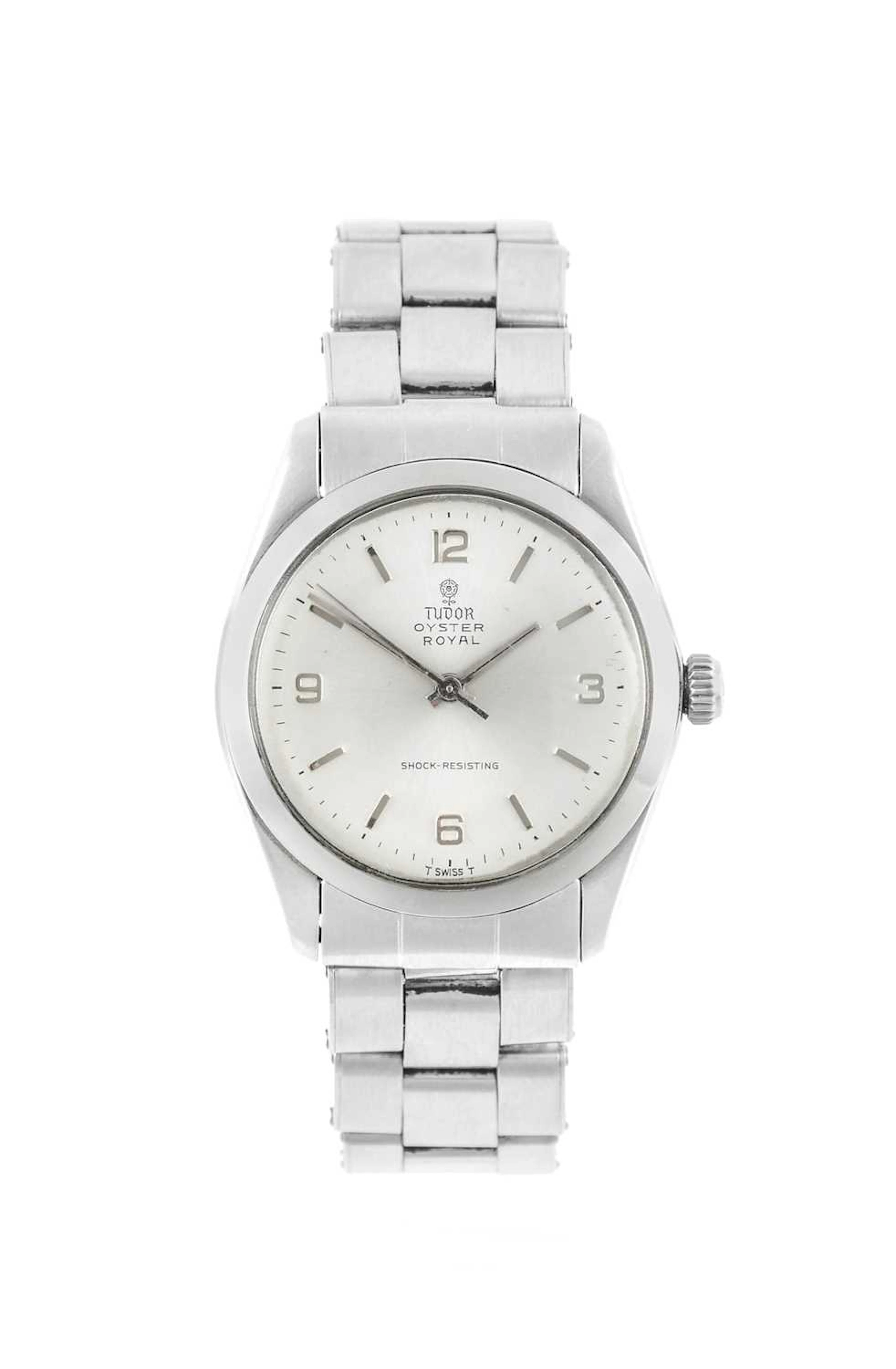 Tudor: A Stainless Steel Centre Seconds Wristwatch, signed Tudor