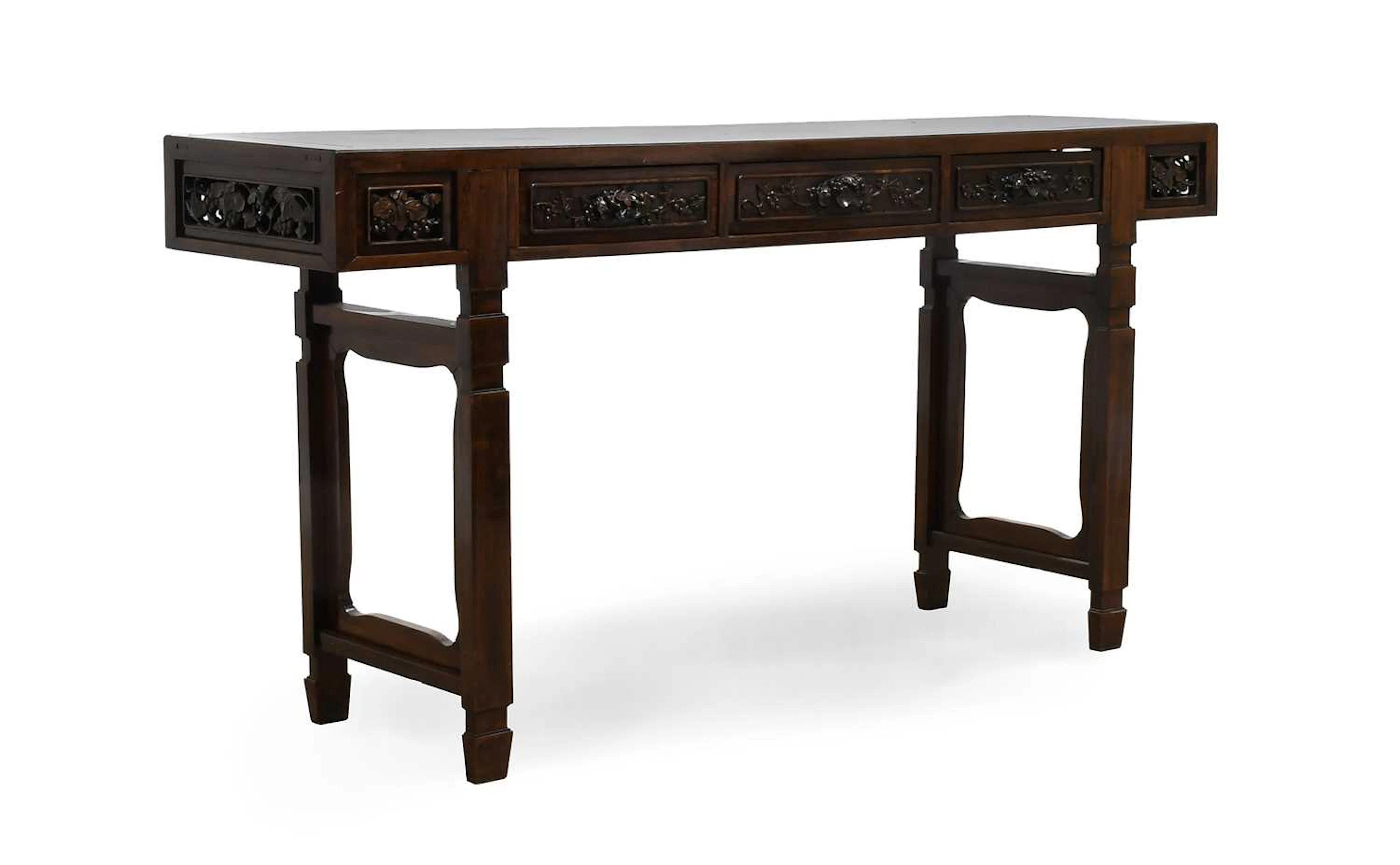 A Chinese Carved Rosewood Altar Table, late 19th century