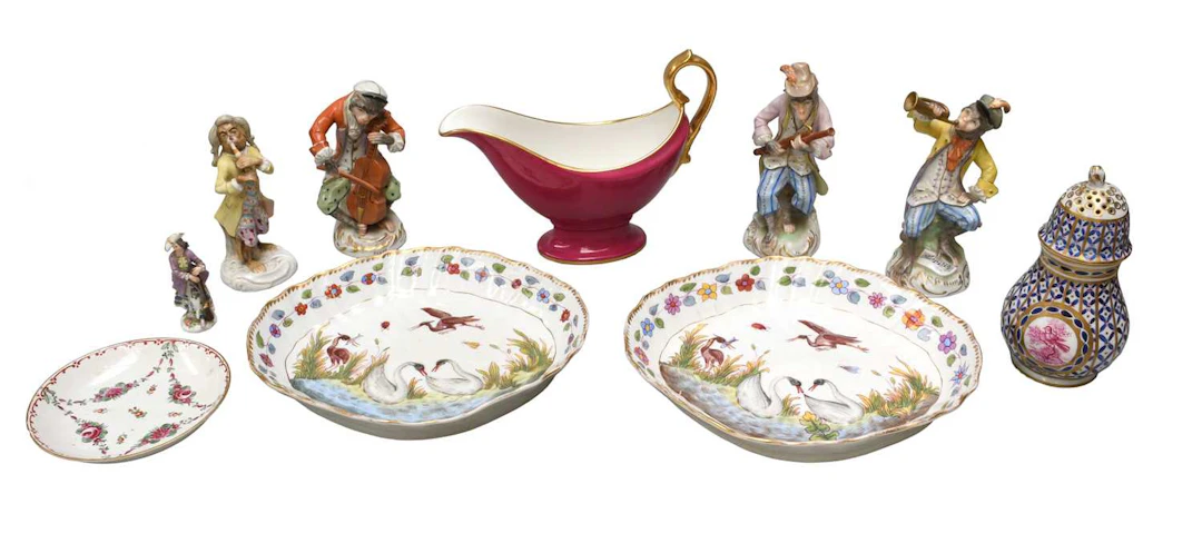A Miniature Meissen Porcelain Figure of a Sportswoman
