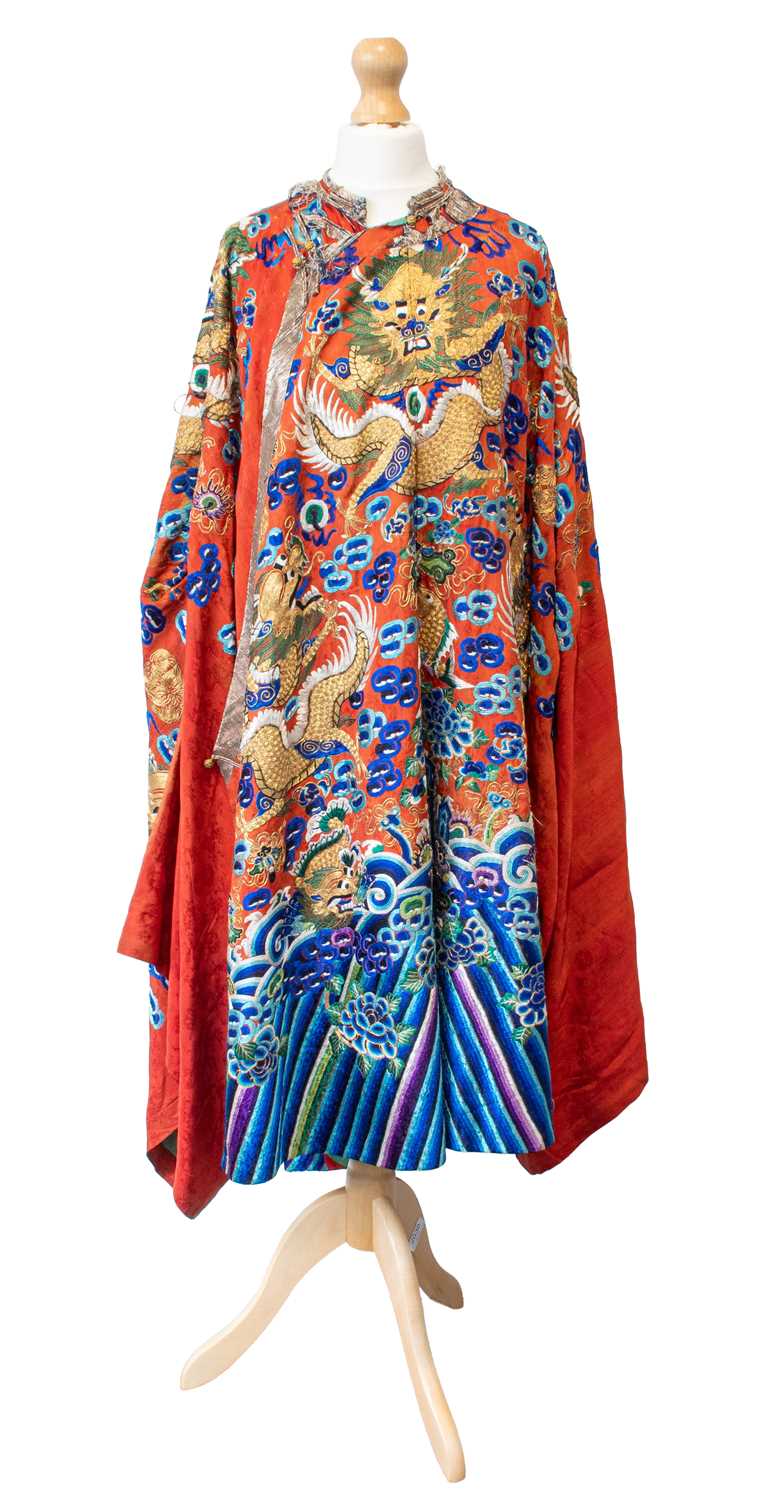 Late 19th Century Chinese Red Silk Robe