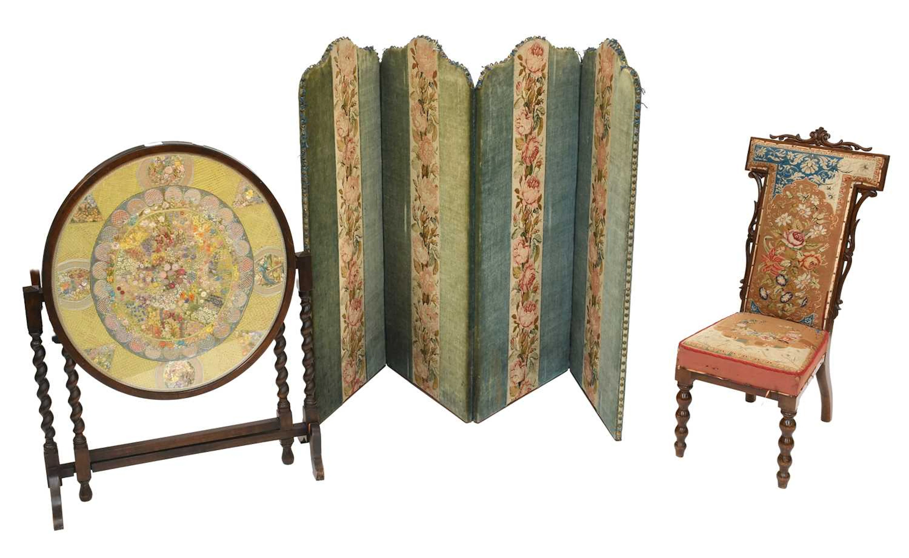 19th Century/Early 20th Century Wool Work and Embroidered Items