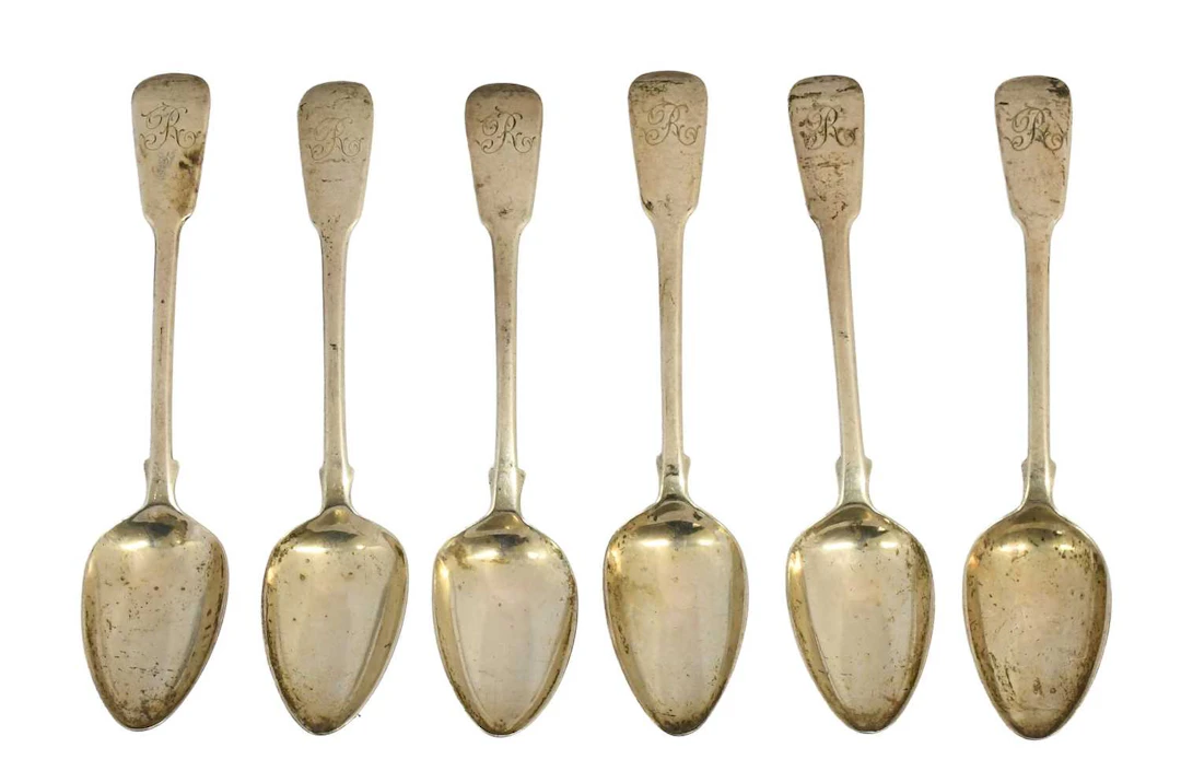 A Set of Six George III Silver Teaspoons, Maker's Mark Worn, London