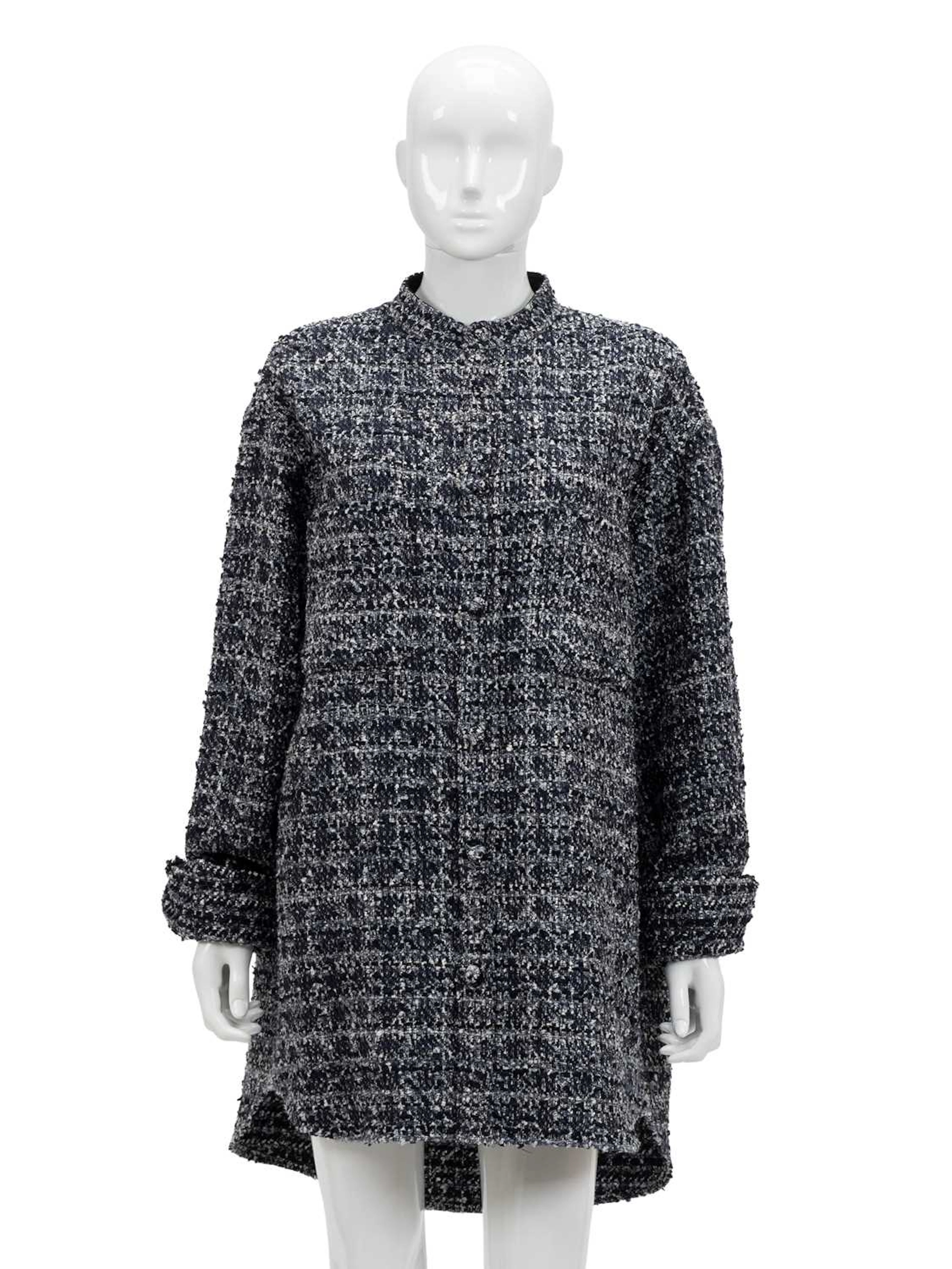Dior Homme x Lewis Hamilton Navy and White Cannage Tweed Oversized
