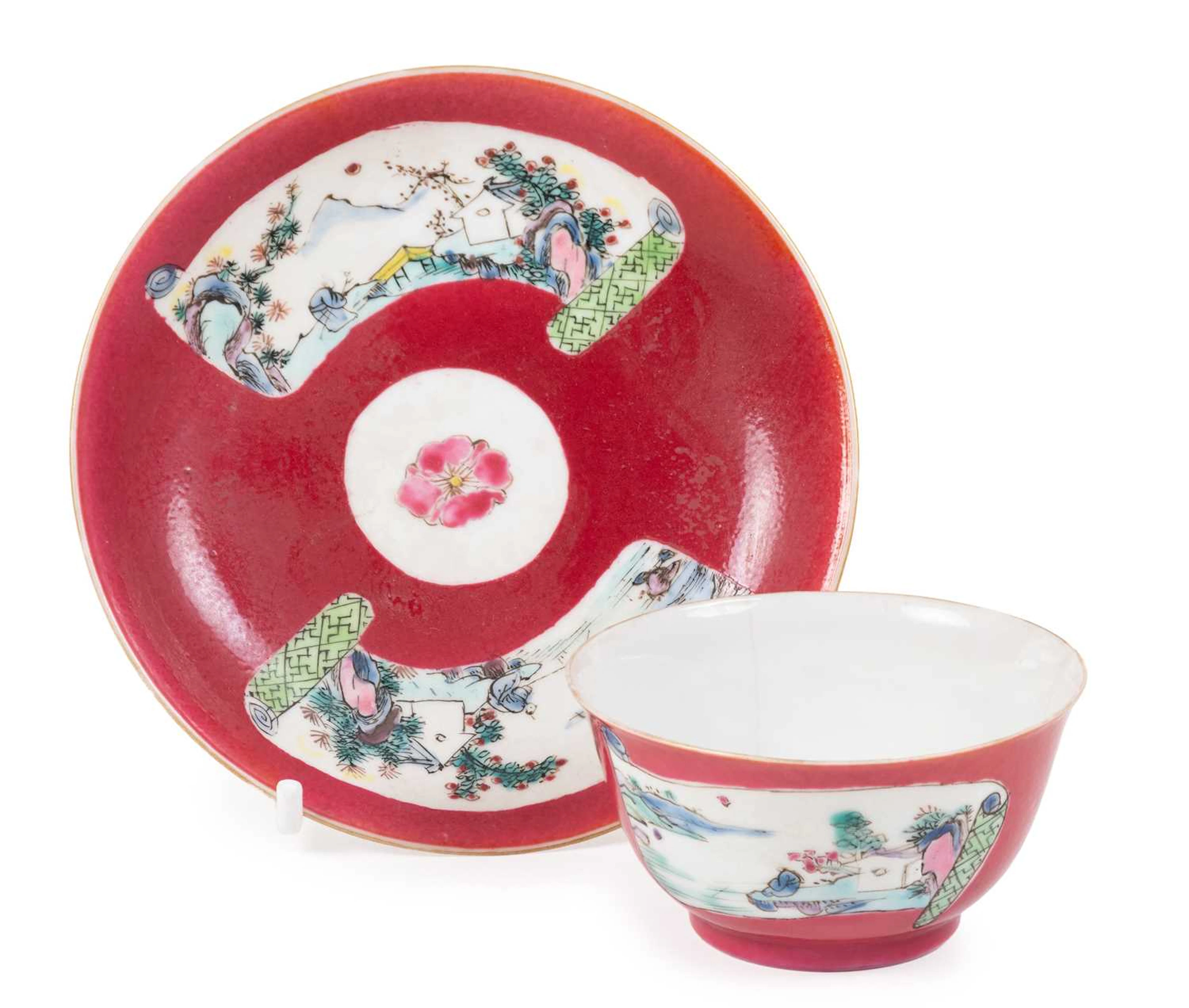A Chinese Porcelain Tea Bowl and Saucer, Yongzheng