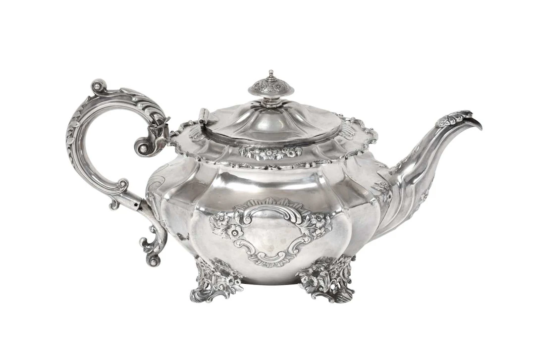 A Victorian Silver Teapot by William Bateman, London, 1839, by William