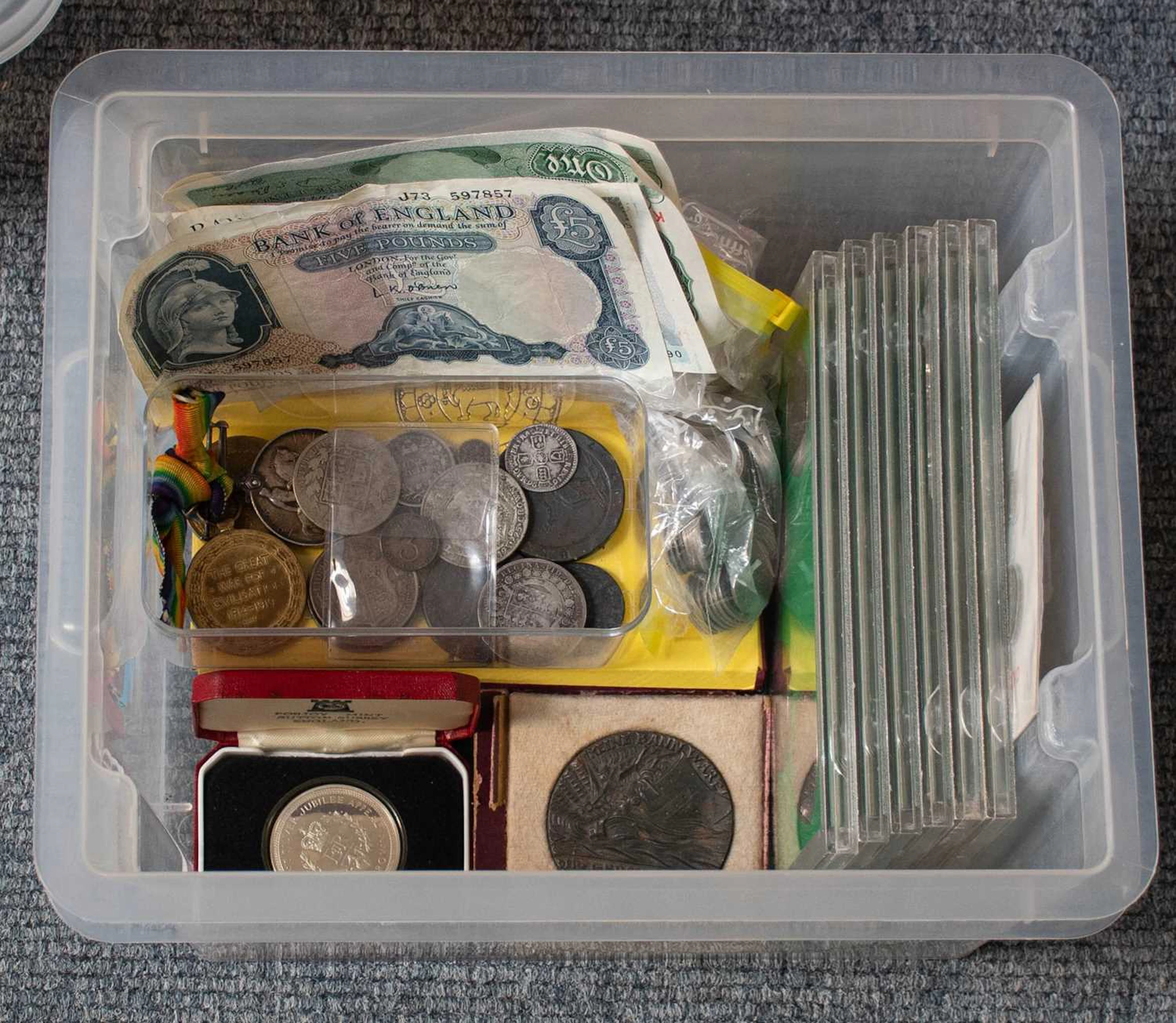 A Collection of Coins, Banknotes and Medals