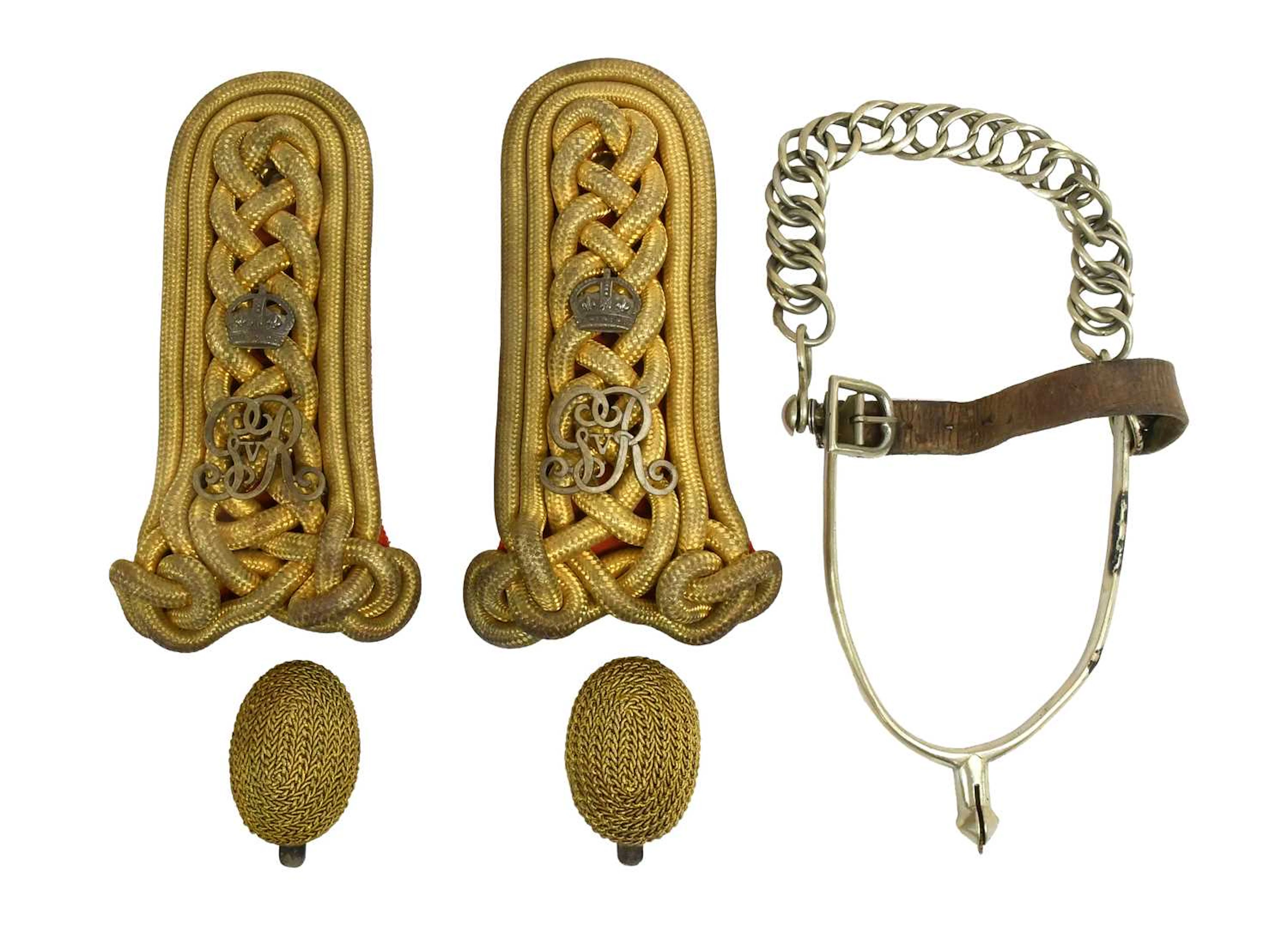 A Pair of George V Twisted Gold Cord Shoulder Boards to an Aide-de-Camp